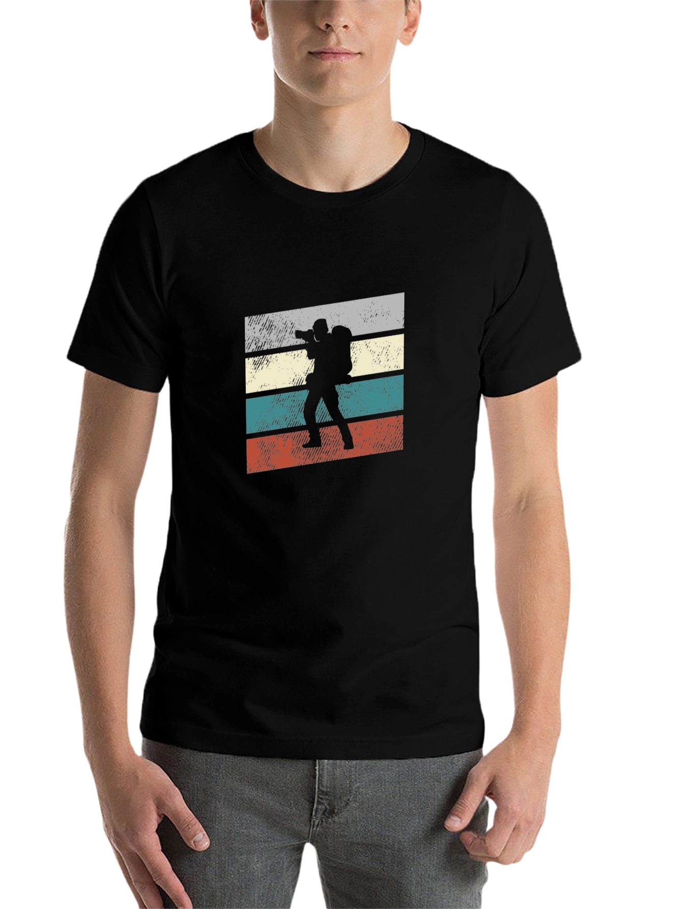 Black Retro Photographer T-Shirt - Vintage Style Camera Shirt view 7