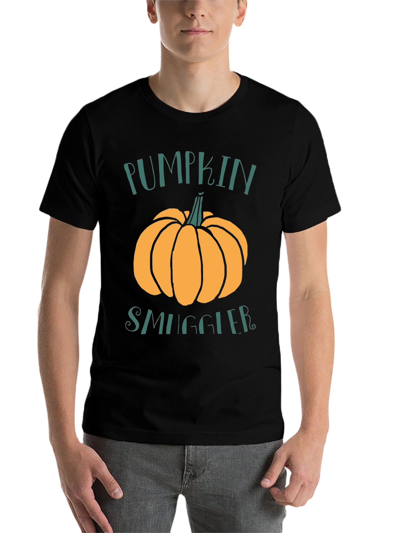 Black Pumpkin Smuggler T-Shirt - Fall Apparel view 7
