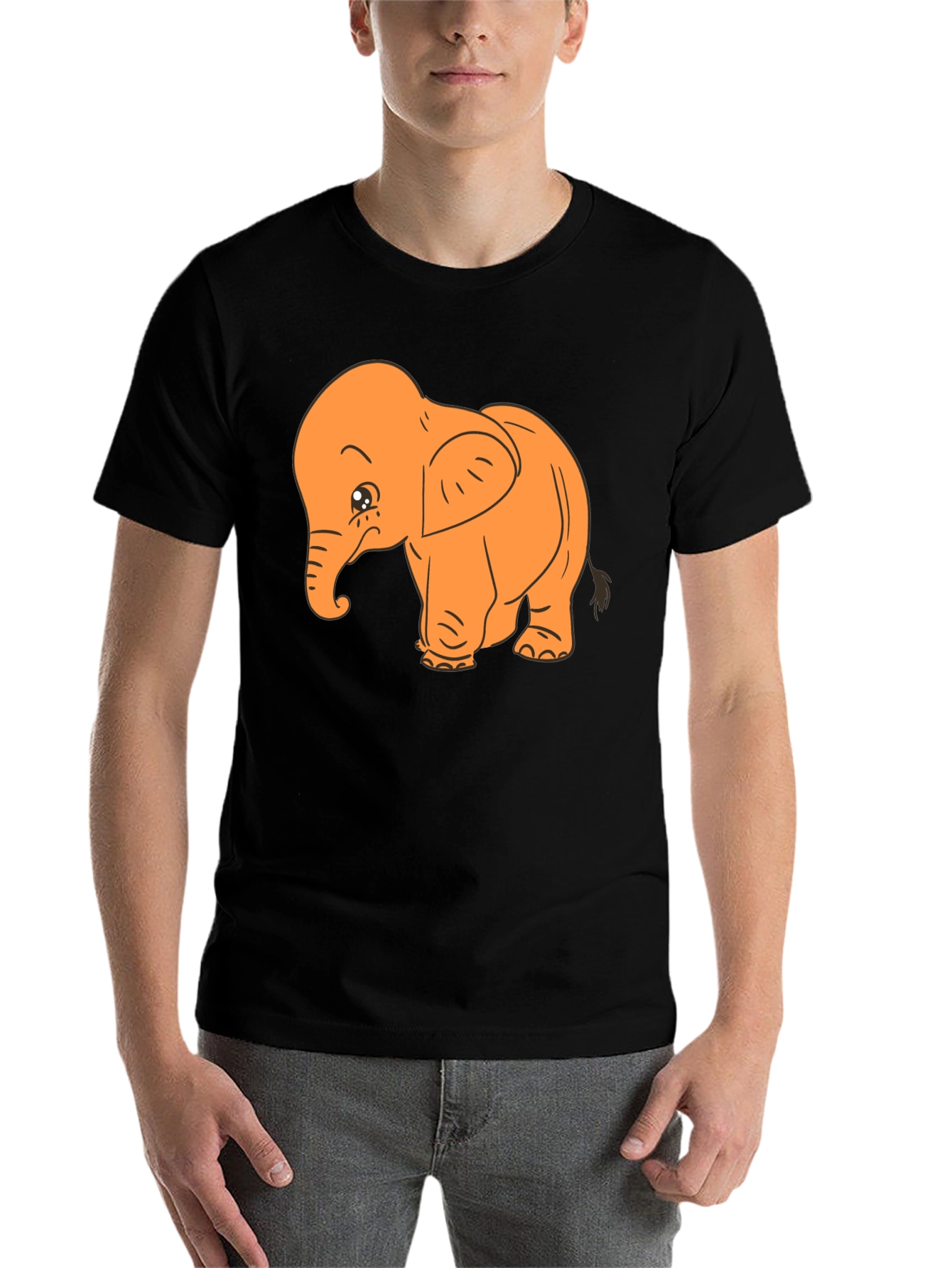 Black Cute Elephant Graphic Tee view 7