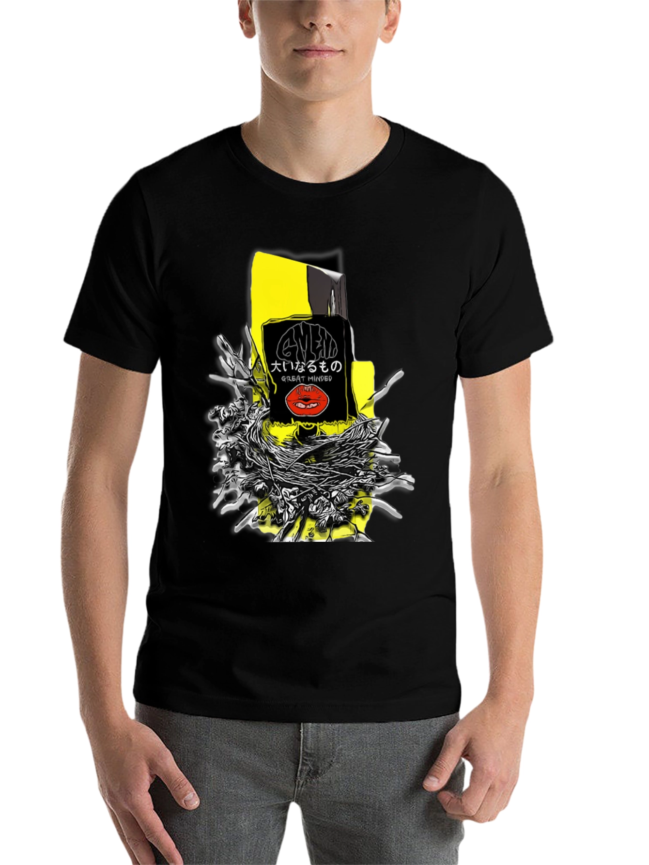 Black Unique Graphic T-Shirt - Great Minded Design view 7