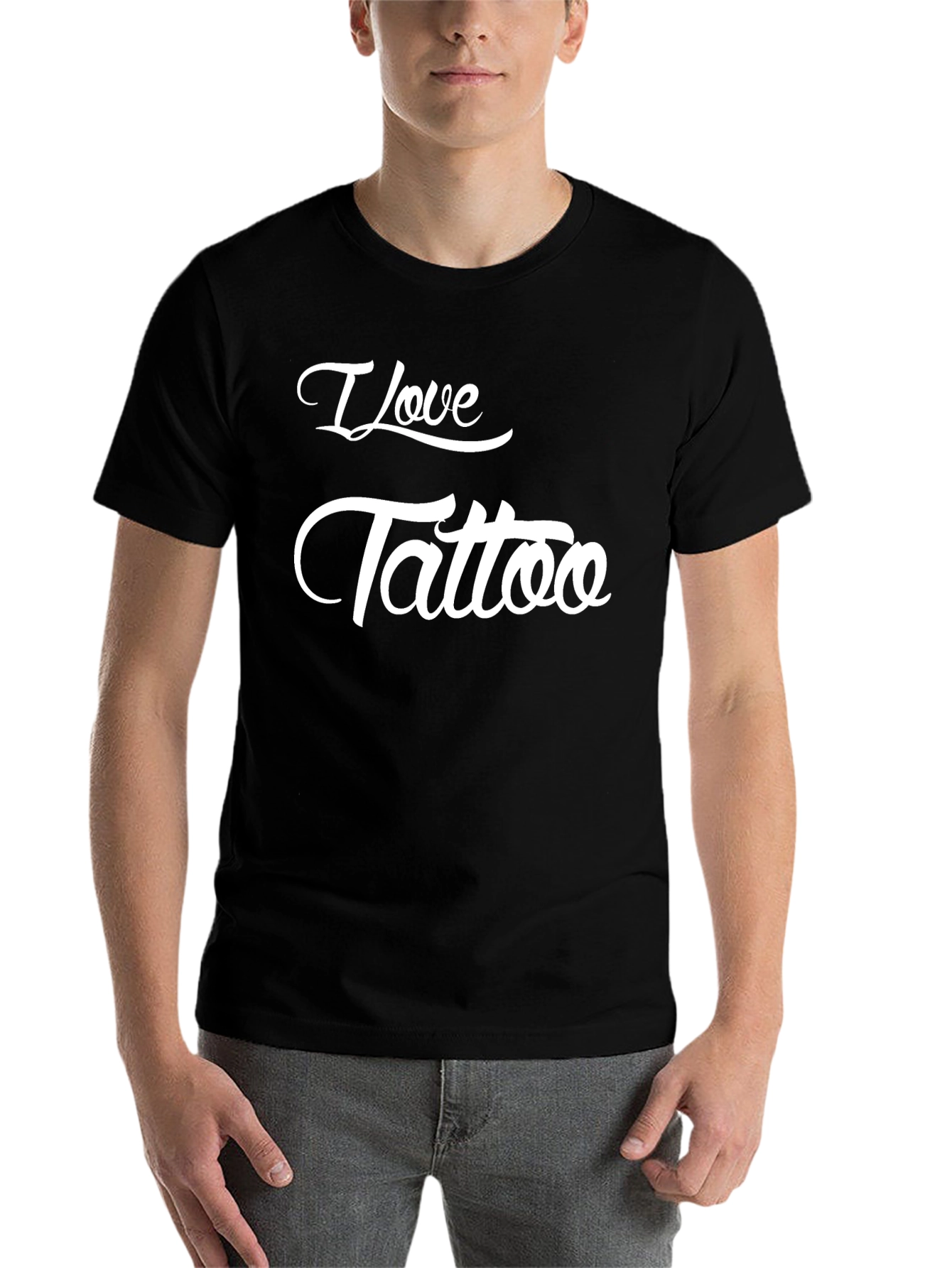 Black I Love Tattoo Graphic T-Shirt - Black view 7