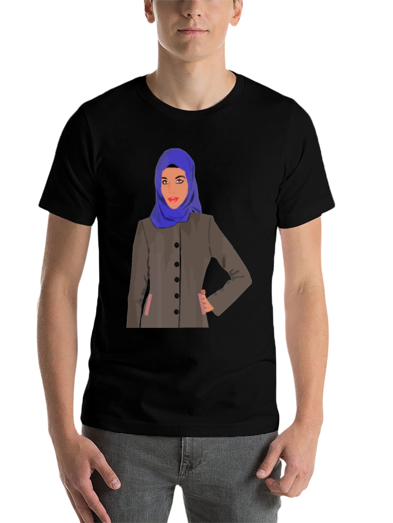 Black Hijab Woman Graphic T-Shirt - Stylish & Unique Design view 7
