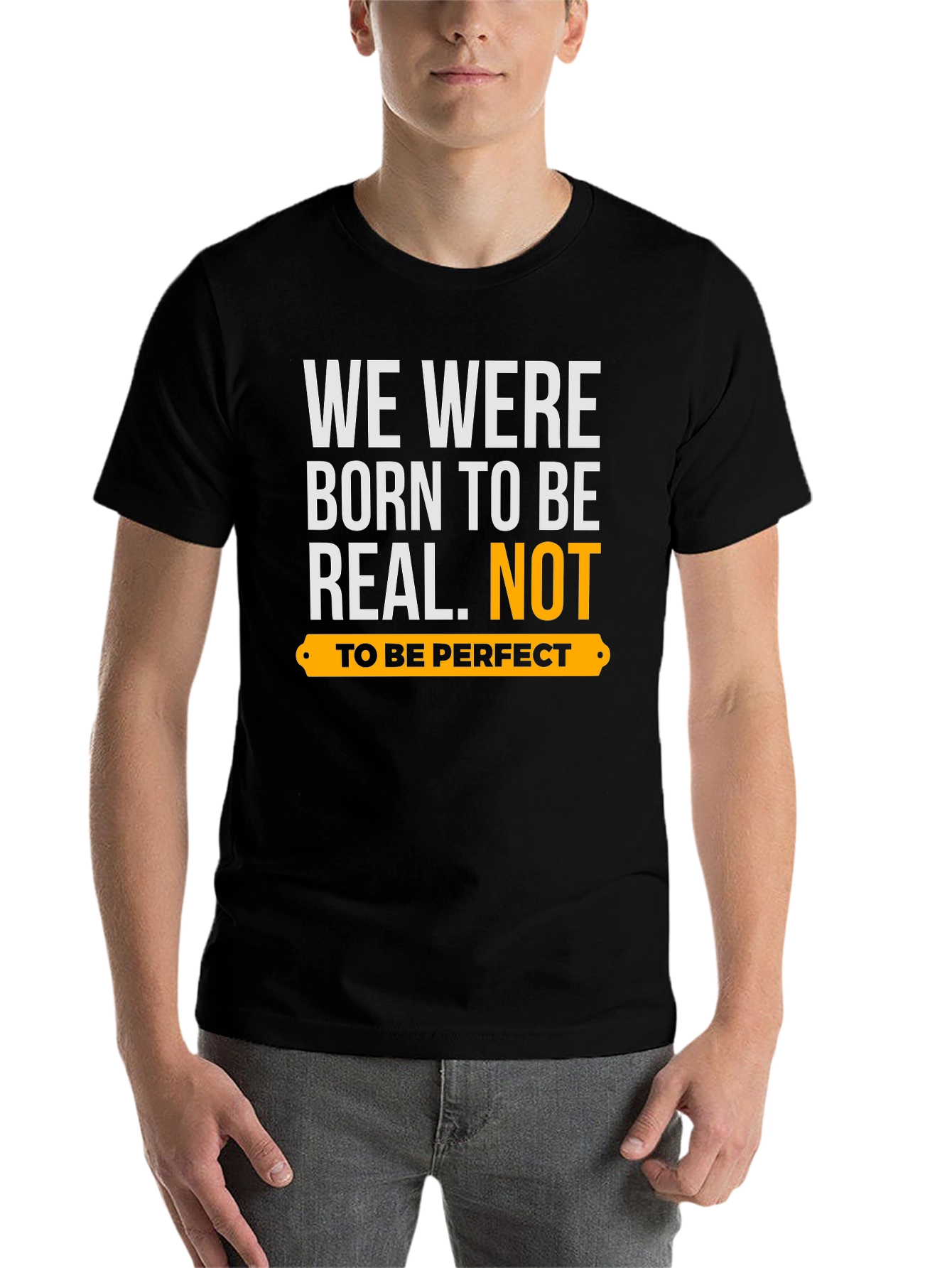Black Born to Be Real Graphic Tee view 7