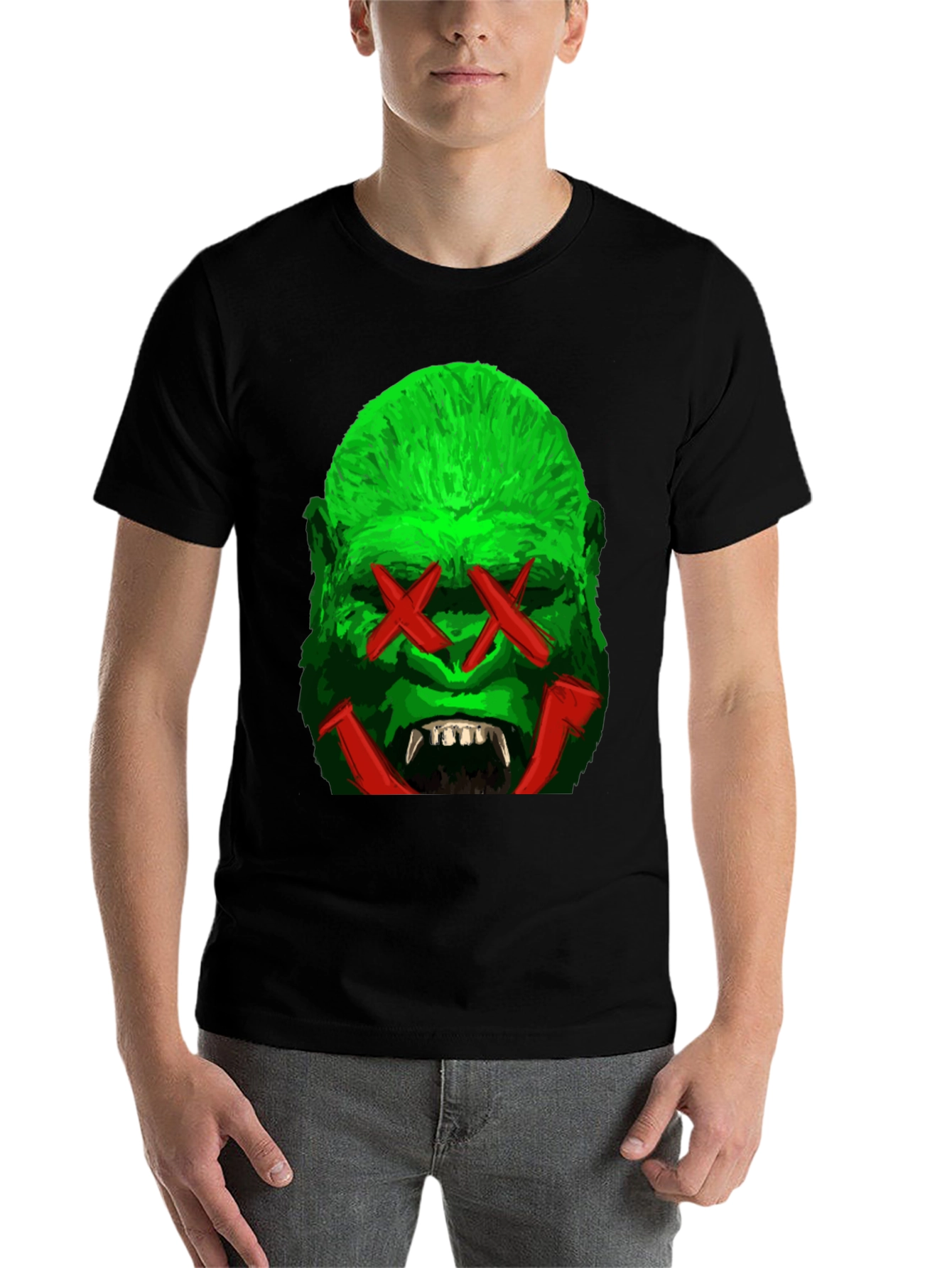 Black Green Gorilla Graphic Tee view 7