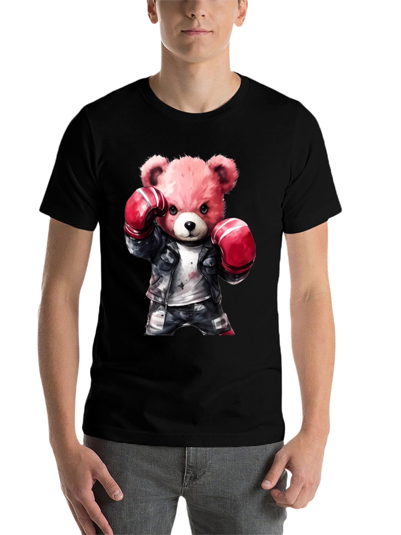Black Boxing Bear Graphic Tee - Punchy Style view 7
