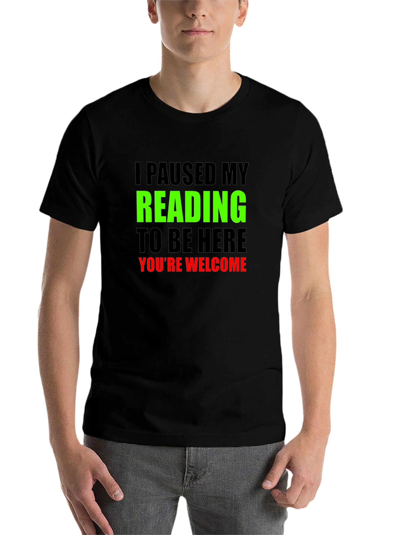 Black Funny Reading T-Shirt: Paused My Reading view 7
