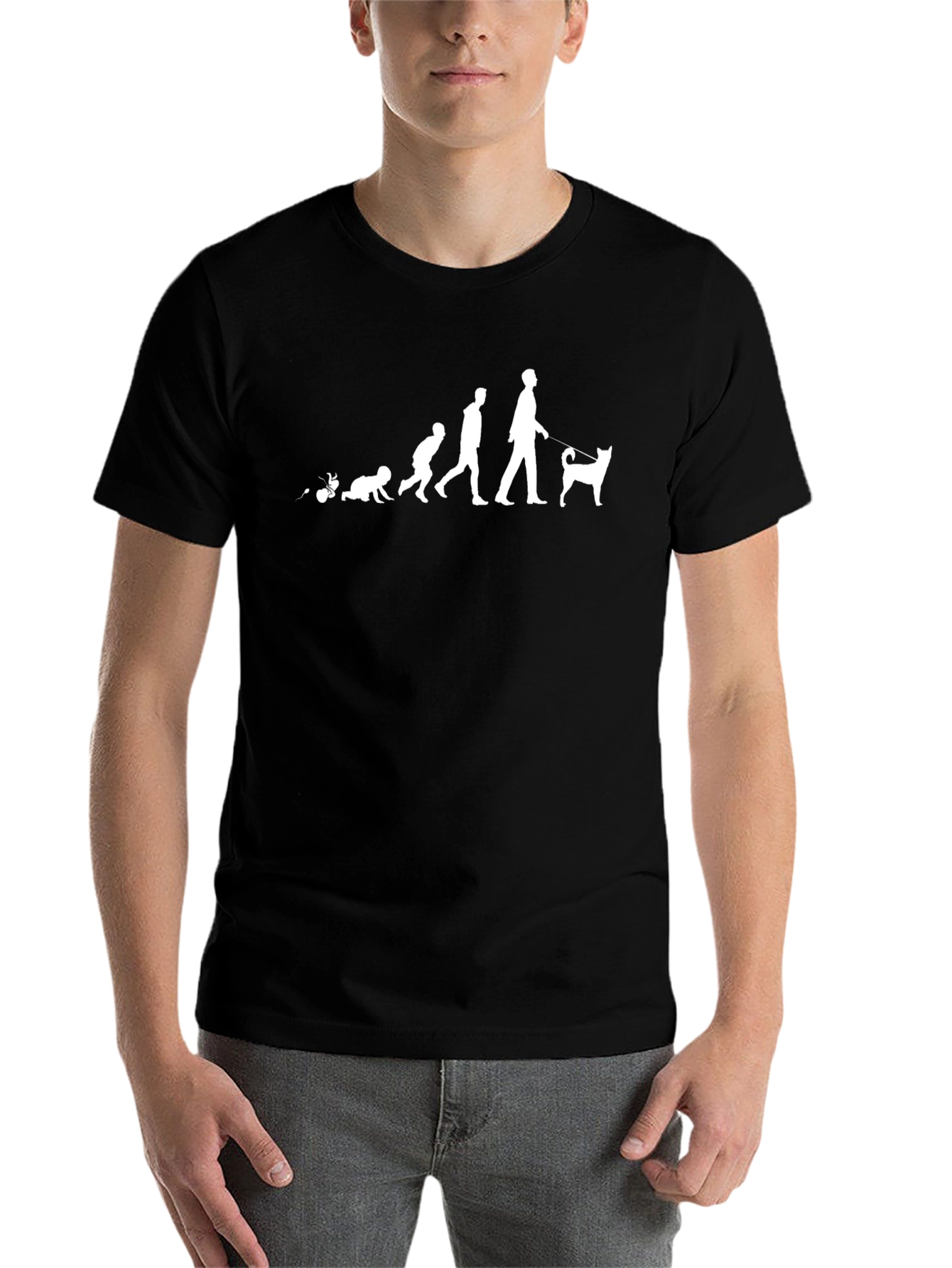 Black Evolution of Man Dog Lover T-Shirt view 7