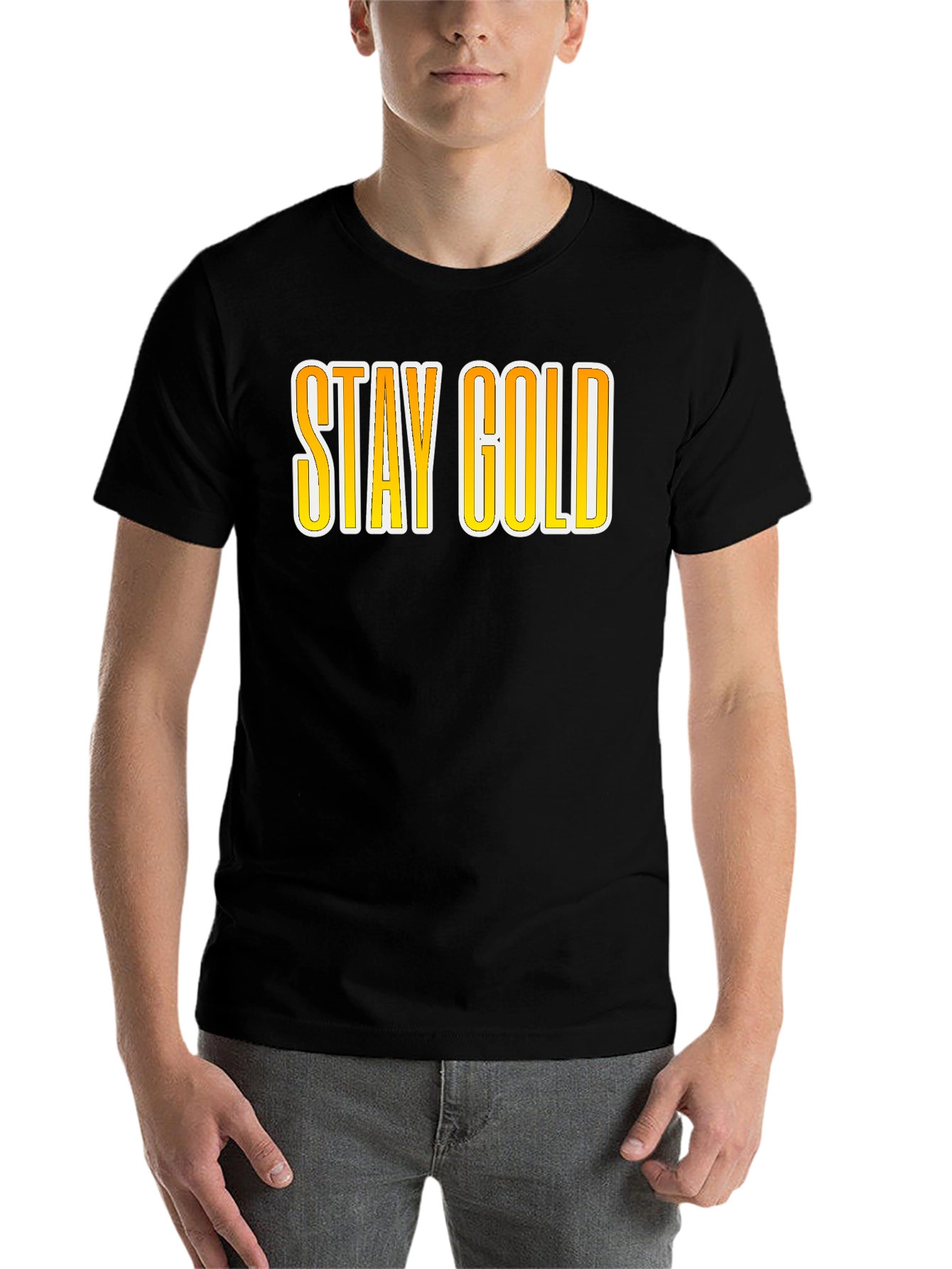 Black Stay Gold Graphic Tee - Classic Cool view 7