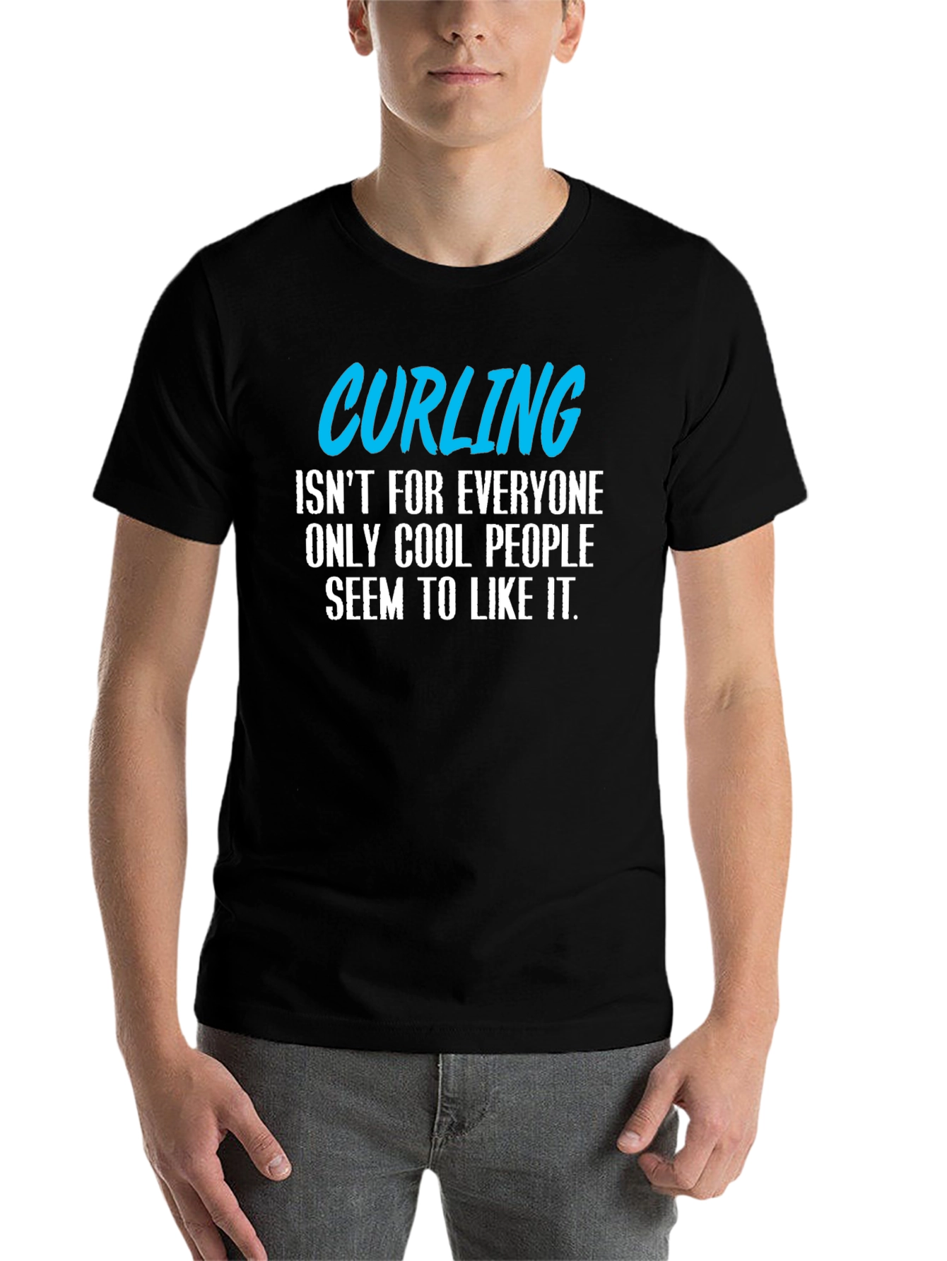 Black Cool People Curling T-Shirt view 7