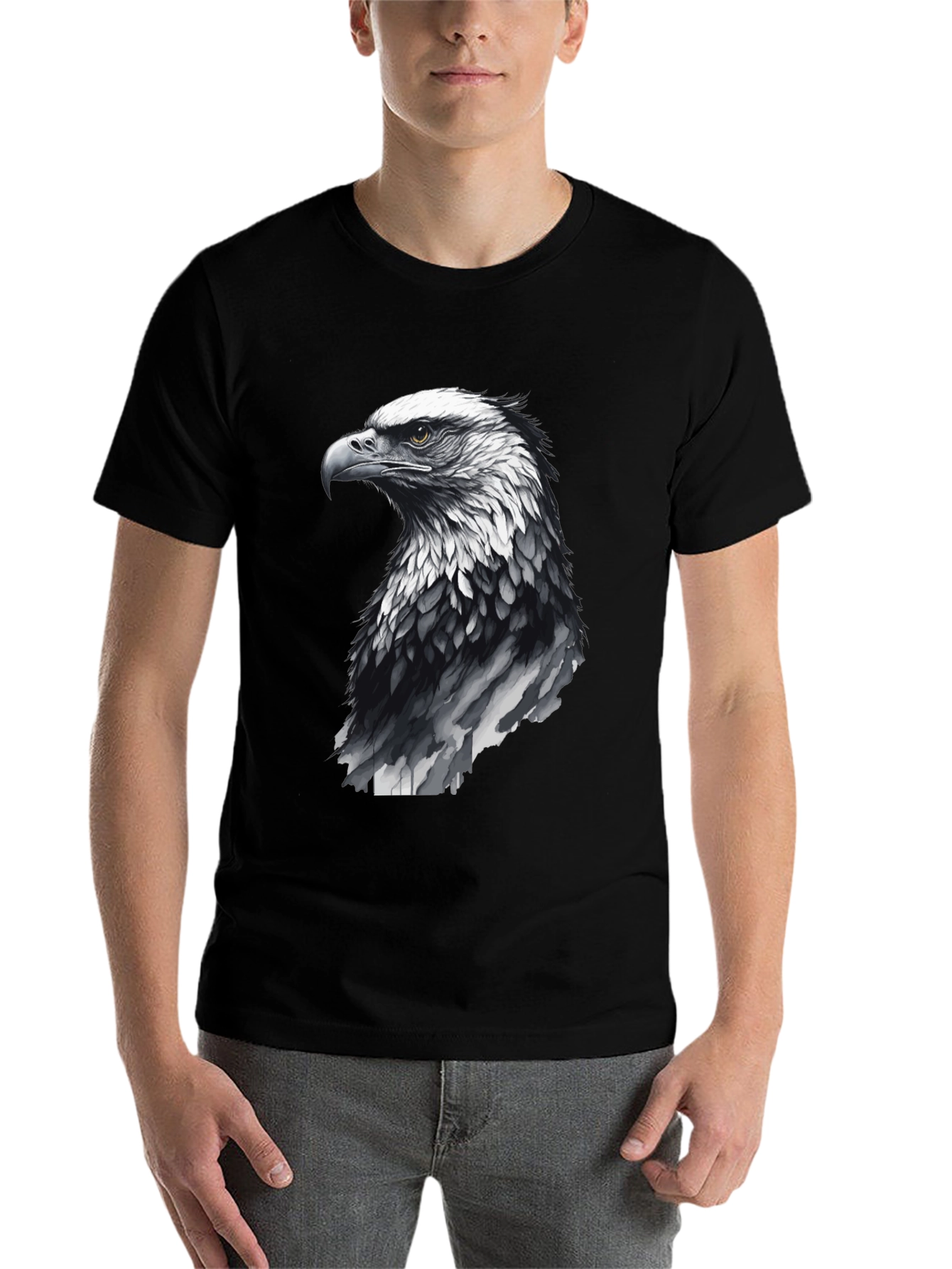 Black Men's Black Eagle Graphic Tee view 7