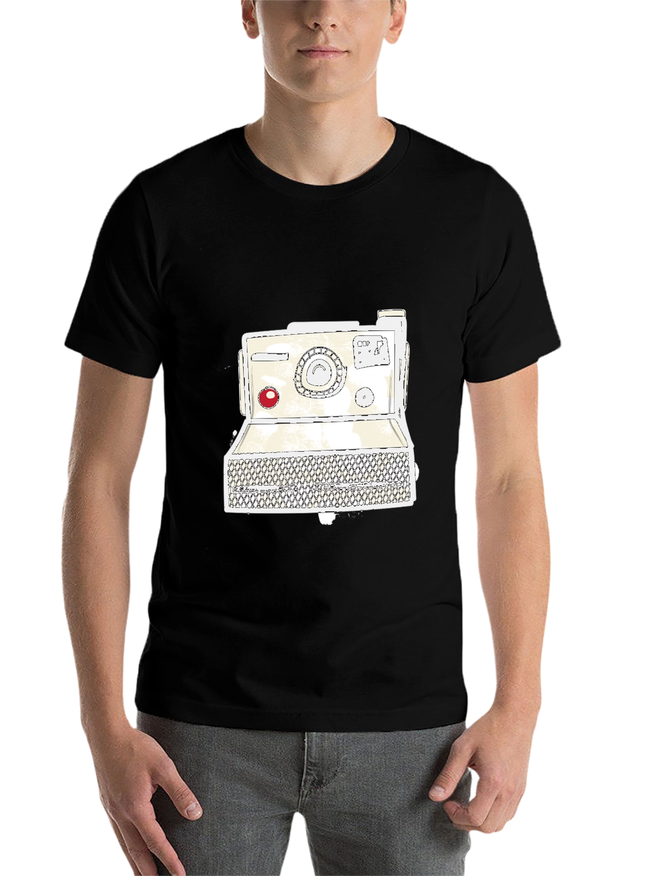 Black Vintage Camera Graphic Tee - Retro Style view 7