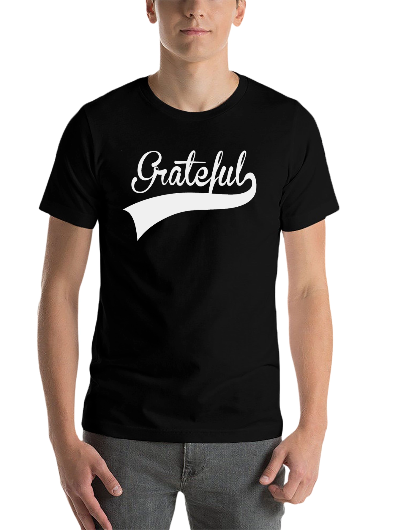Black Grateful Graphic Tee - Black Cotton Blend T-Shirt view 7