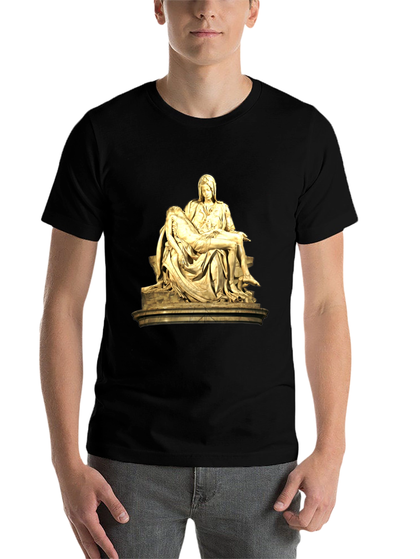 Black Pieta Sculpture Graphic T-Shirt - Classic Art Tee view 7