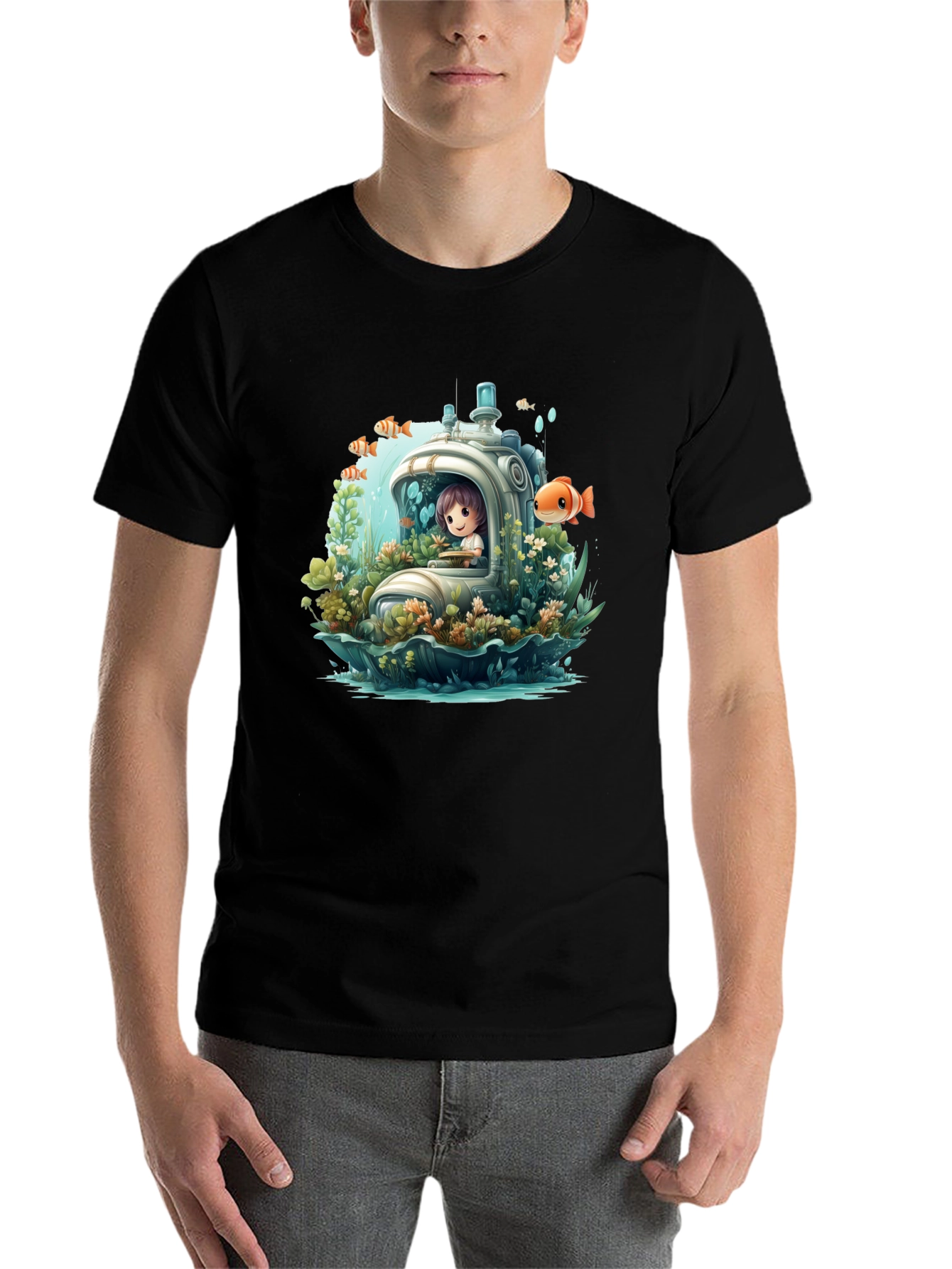 Black Underwater Adventure T-Shirt view 7