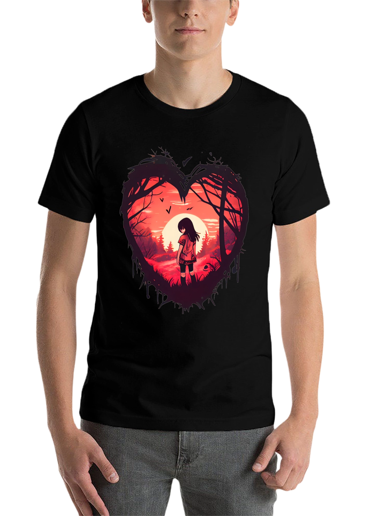 Black Heart of the Forest Tee - Unique Graphic Print view 7
