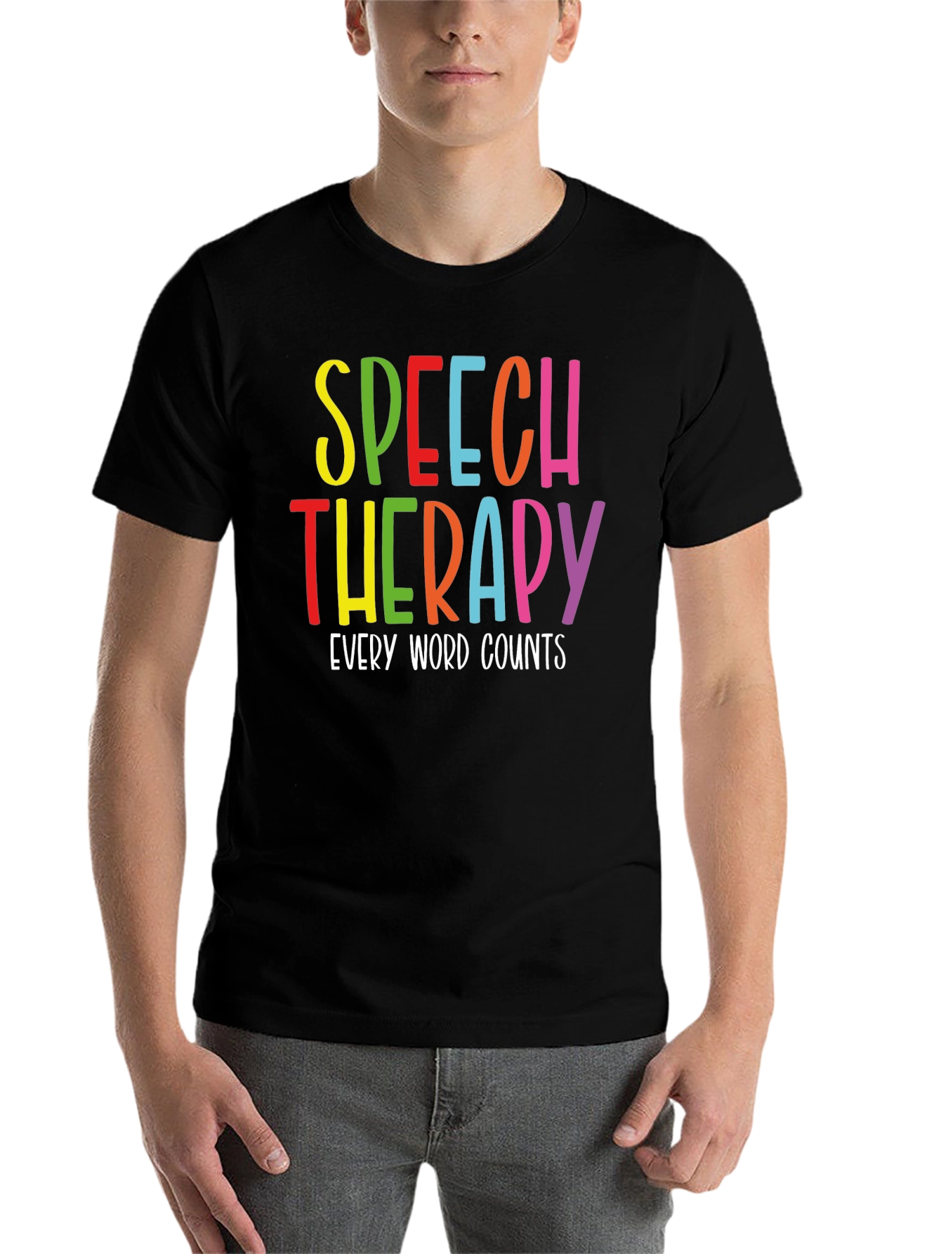 Black Speech Therapy T-Shirt - Every Word Counts view 7