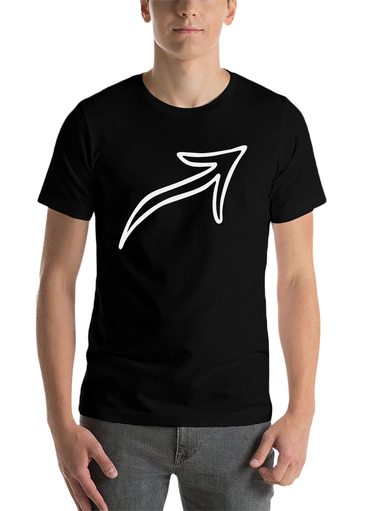 Black Arrow Graphic Tee - Black Cotton Blend view 7