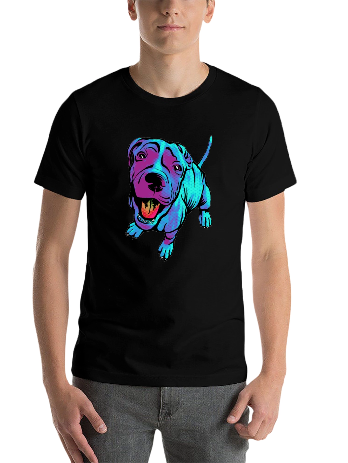 Black Cool Pitbull Graphic Tee - Stylish Black Shirt view 7