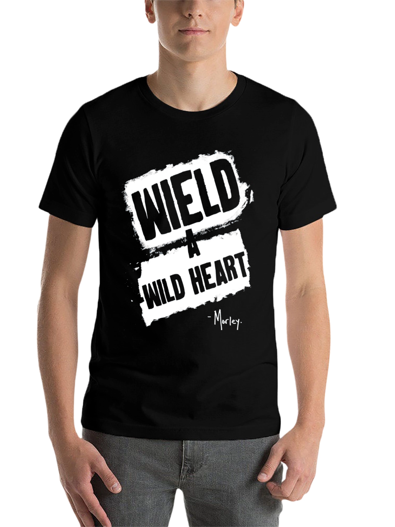 Black Wield A Wild Heart Black Graphic T-Shirt view 7
