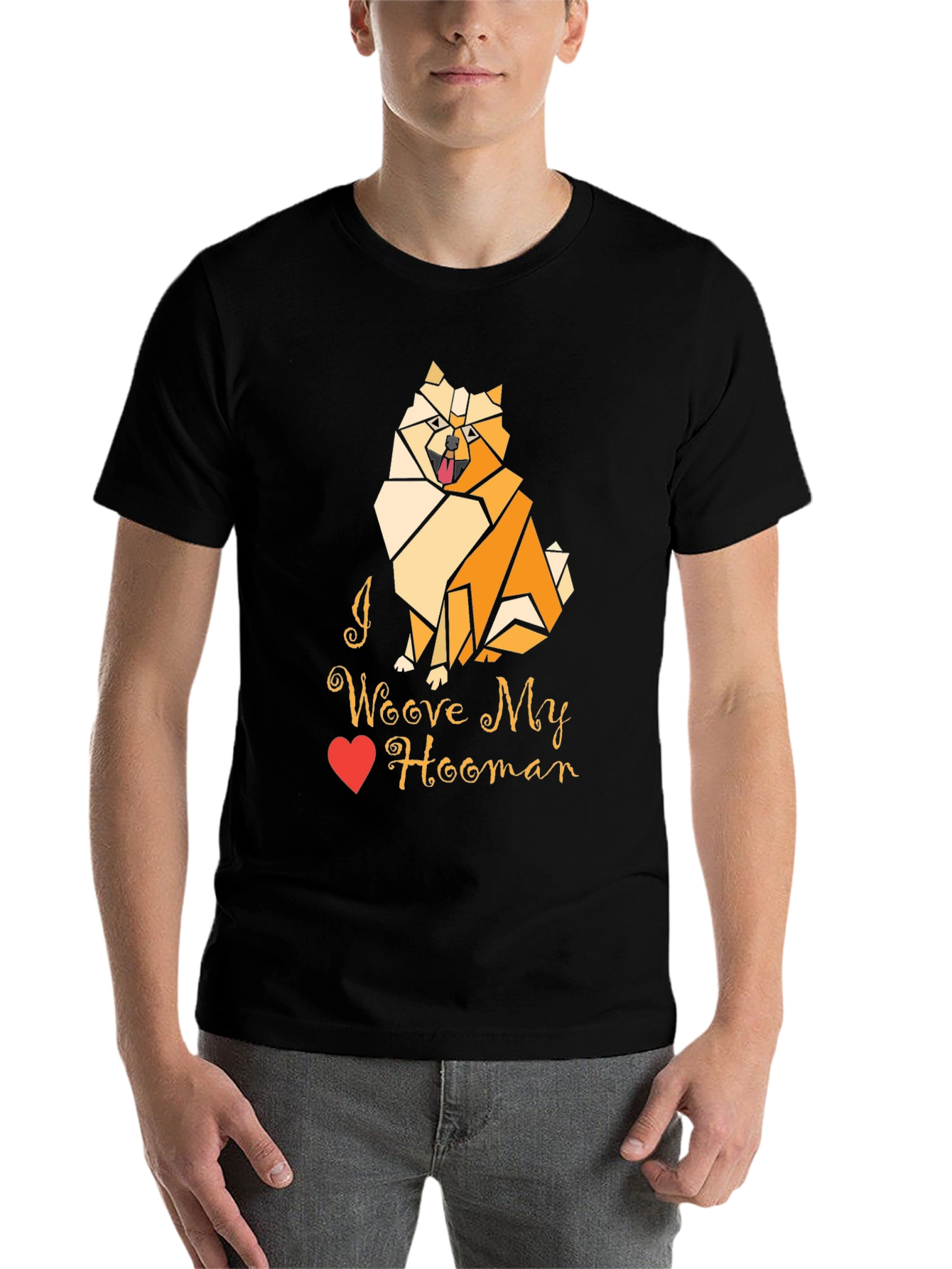 Black I Woove My Hooman Dog Lover T-Shirt view 7