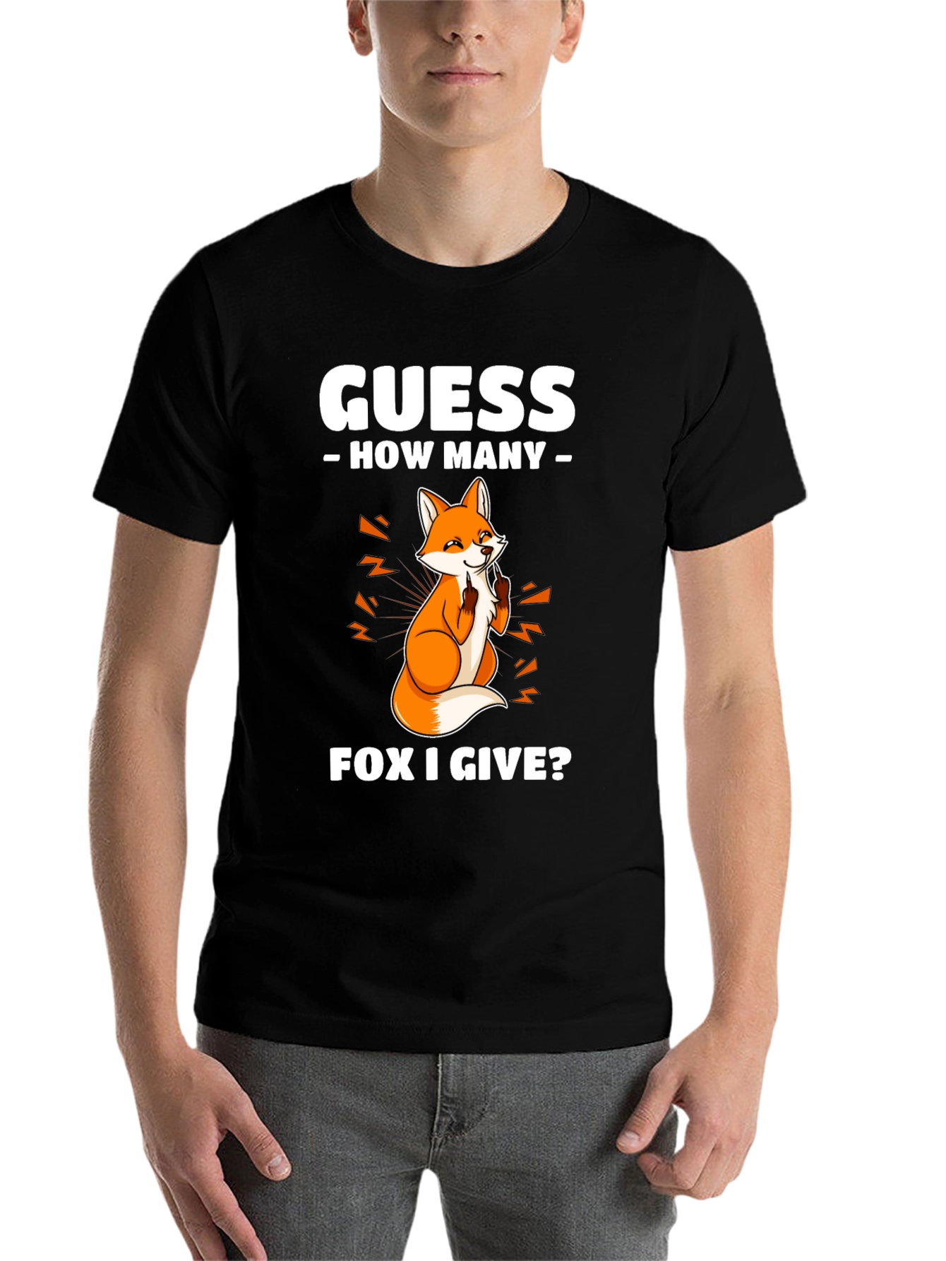 Black Guess How Many Fox I Give T-Shirt view 7
