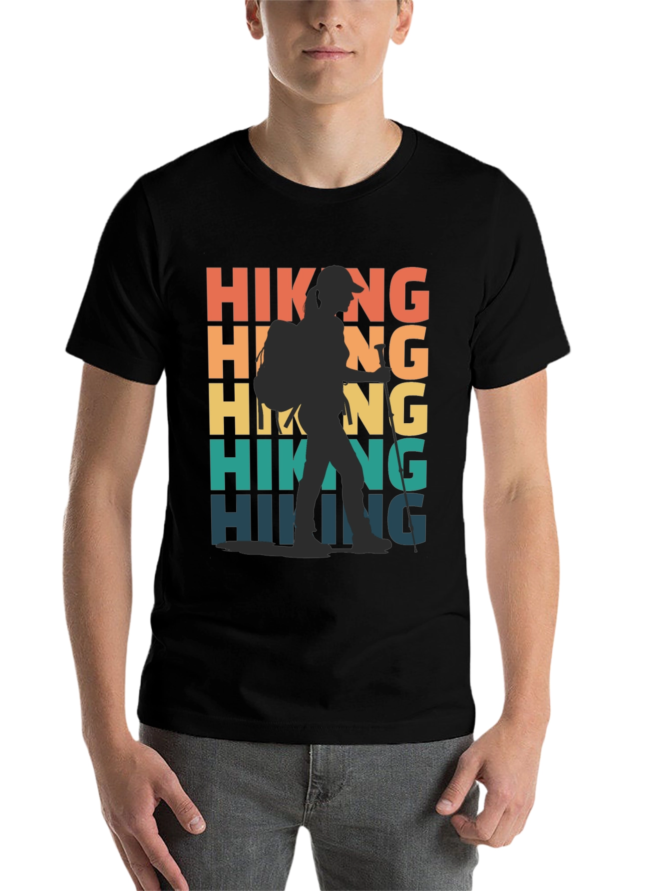 Black Hiking Adventure T-Shirt: Retro Style view 7