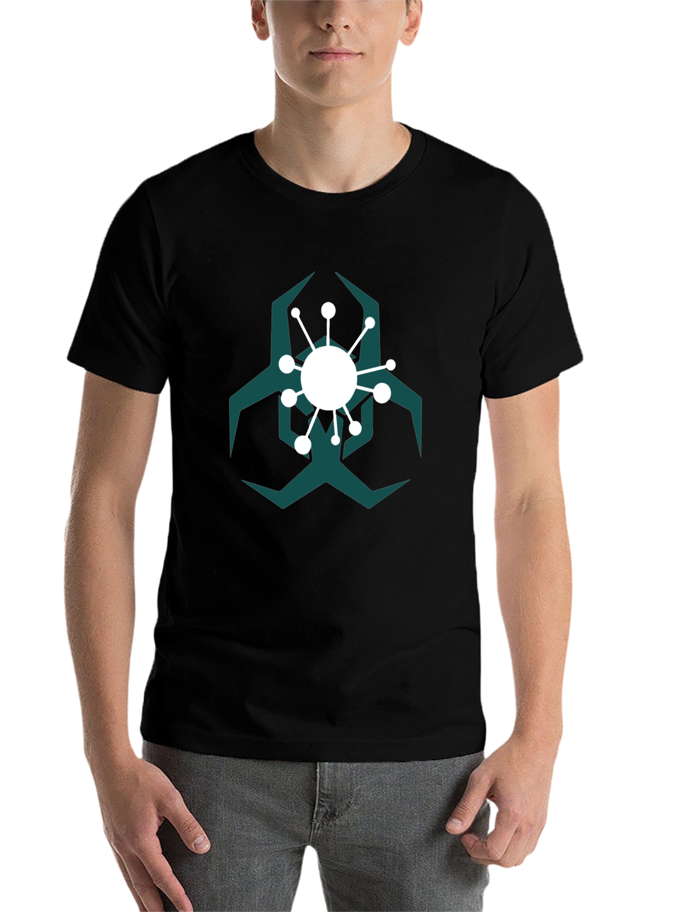 Black Biohazard Virus Graphic Tee - Black view 7