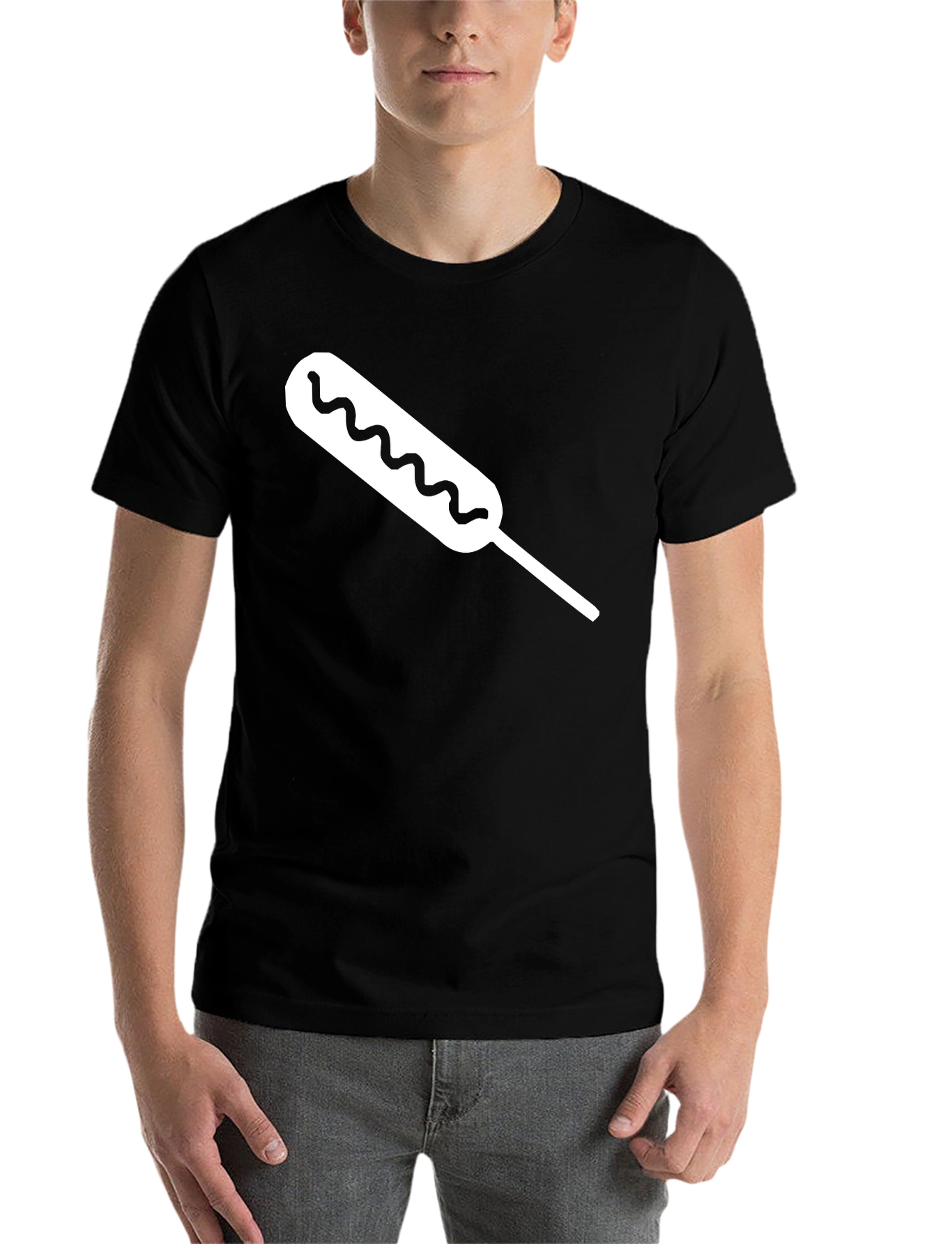 Black Corn Dog Graphic Tee - Black T-Shirt view 7