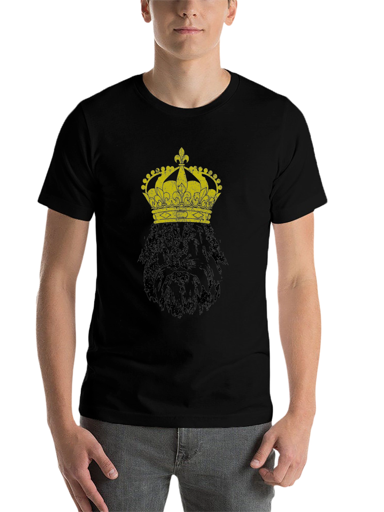 Black King Lion Graphic Tee - Black T-Shirt view 7