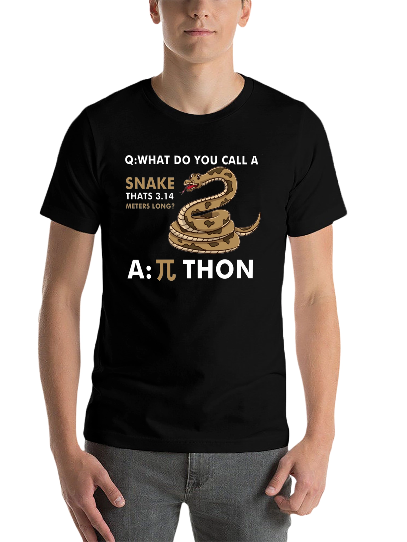 Black Pi-thon T-Shirt Funny Math Joke view 7