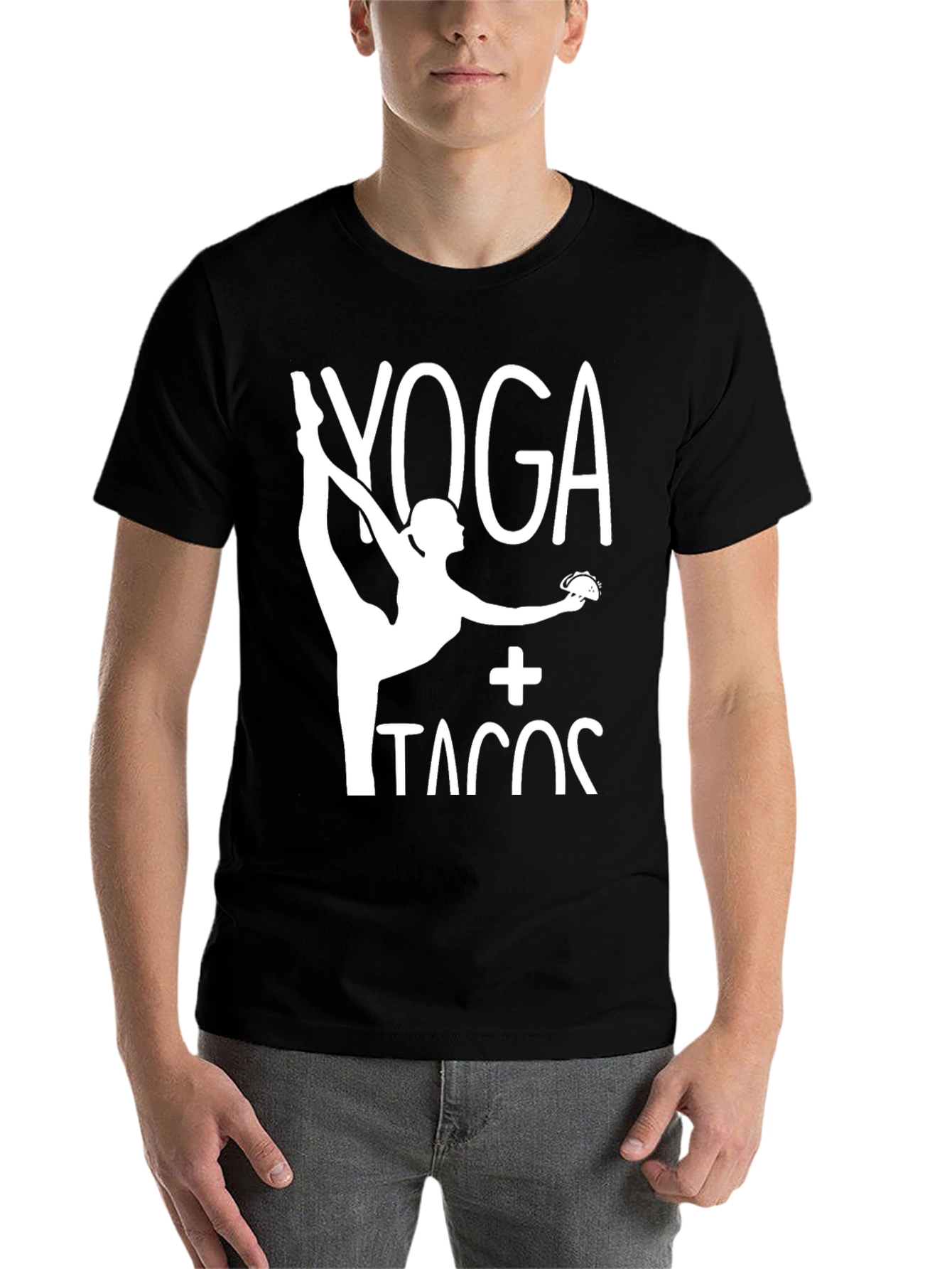Black Yoga and Tacos Graphic Tee view 7