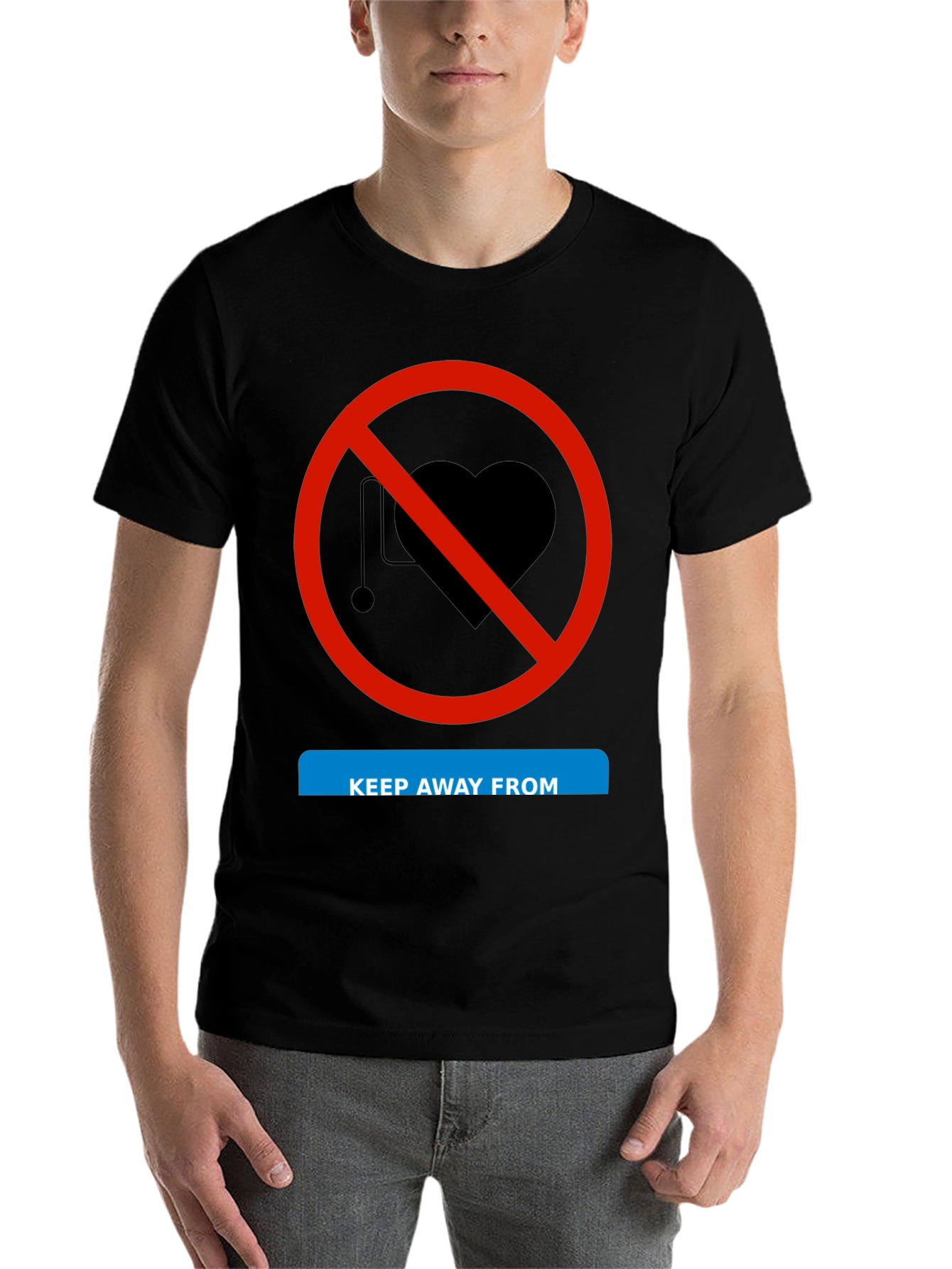 Black Keep Away From Love Funny T-Shirt view 7