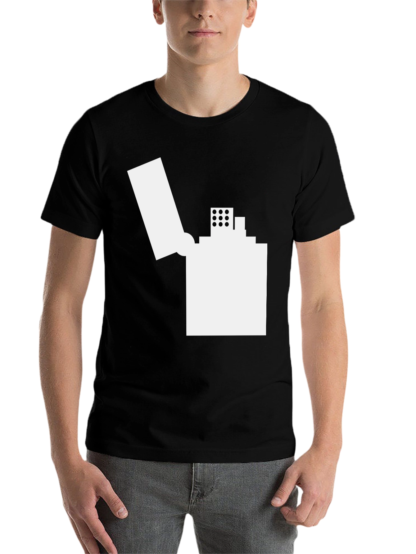 Black Lighter Graphic Tee - Cool Minimalist Design view 7