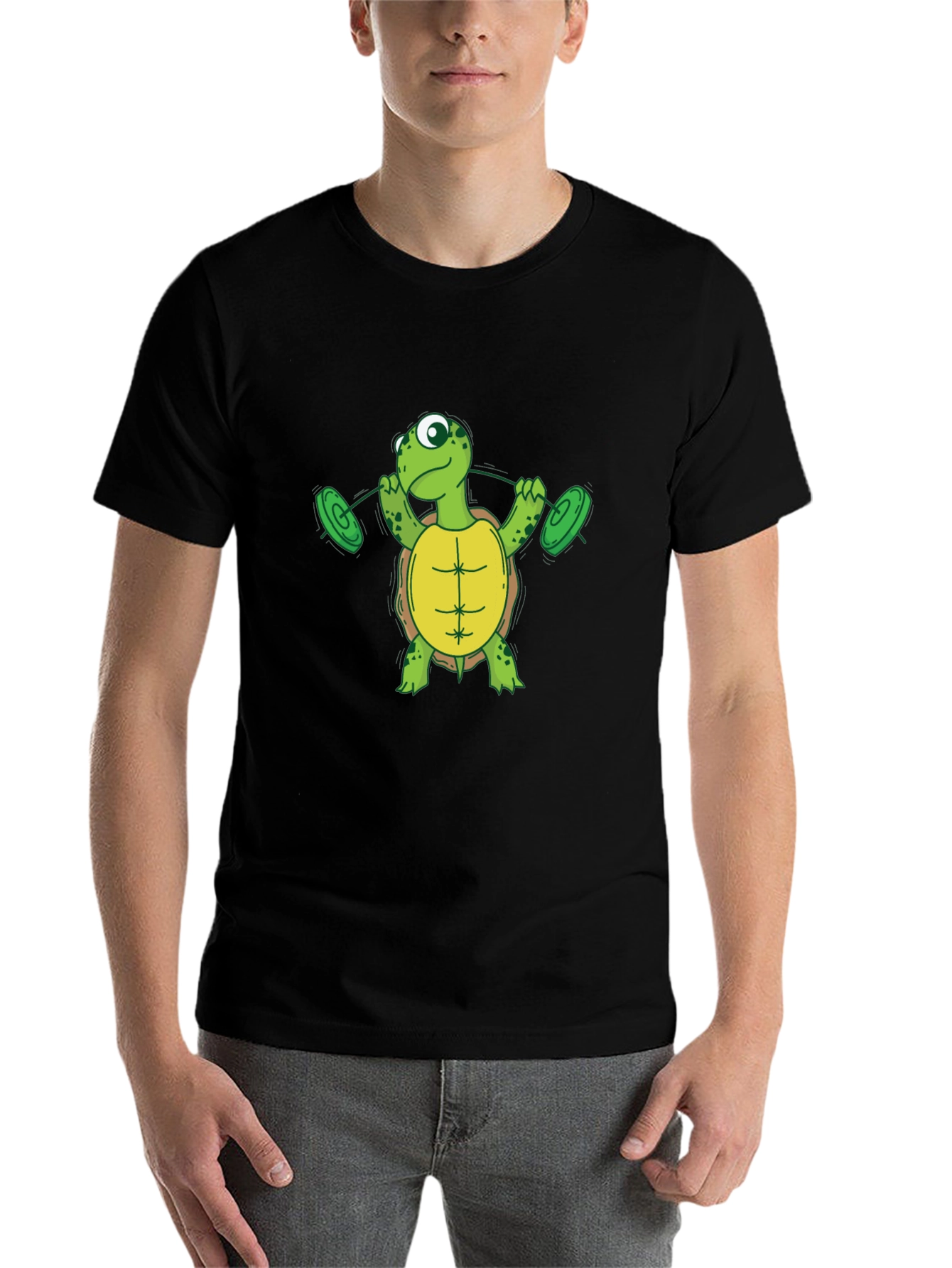 Black Turtle Weightlifting Black T-Shirt view 7