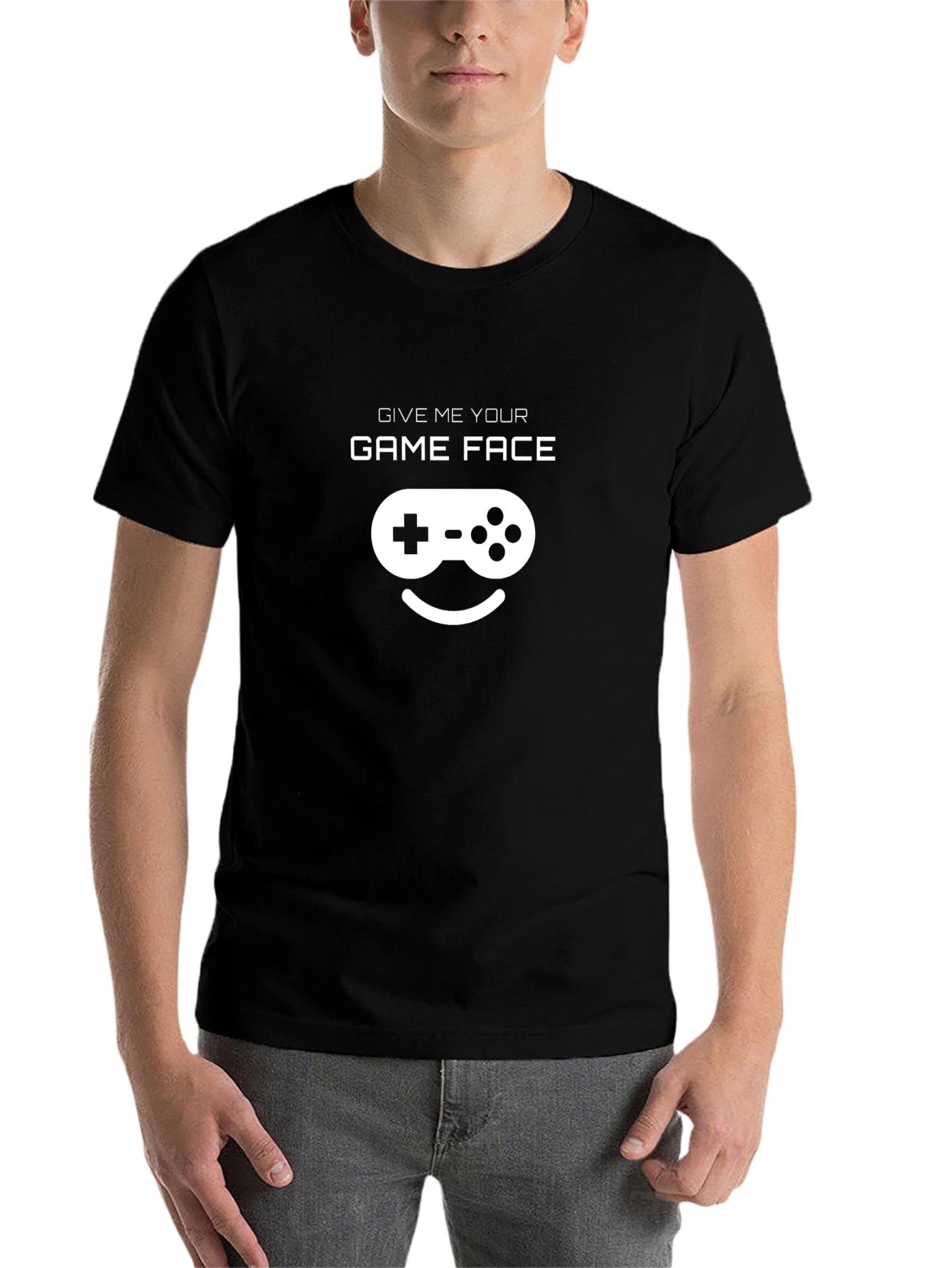 Black Game Face T-Shirt - Gamer Apparel view 7