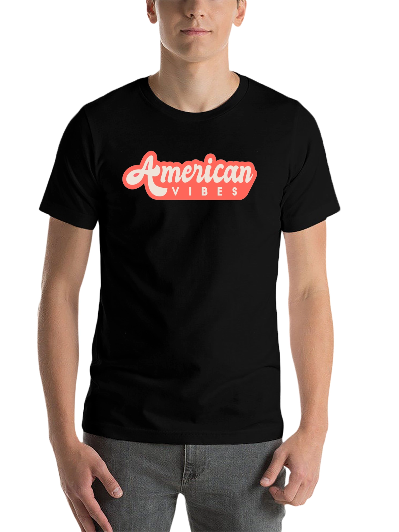 Black American Vibes Graphic Tee - Retro Style view 7