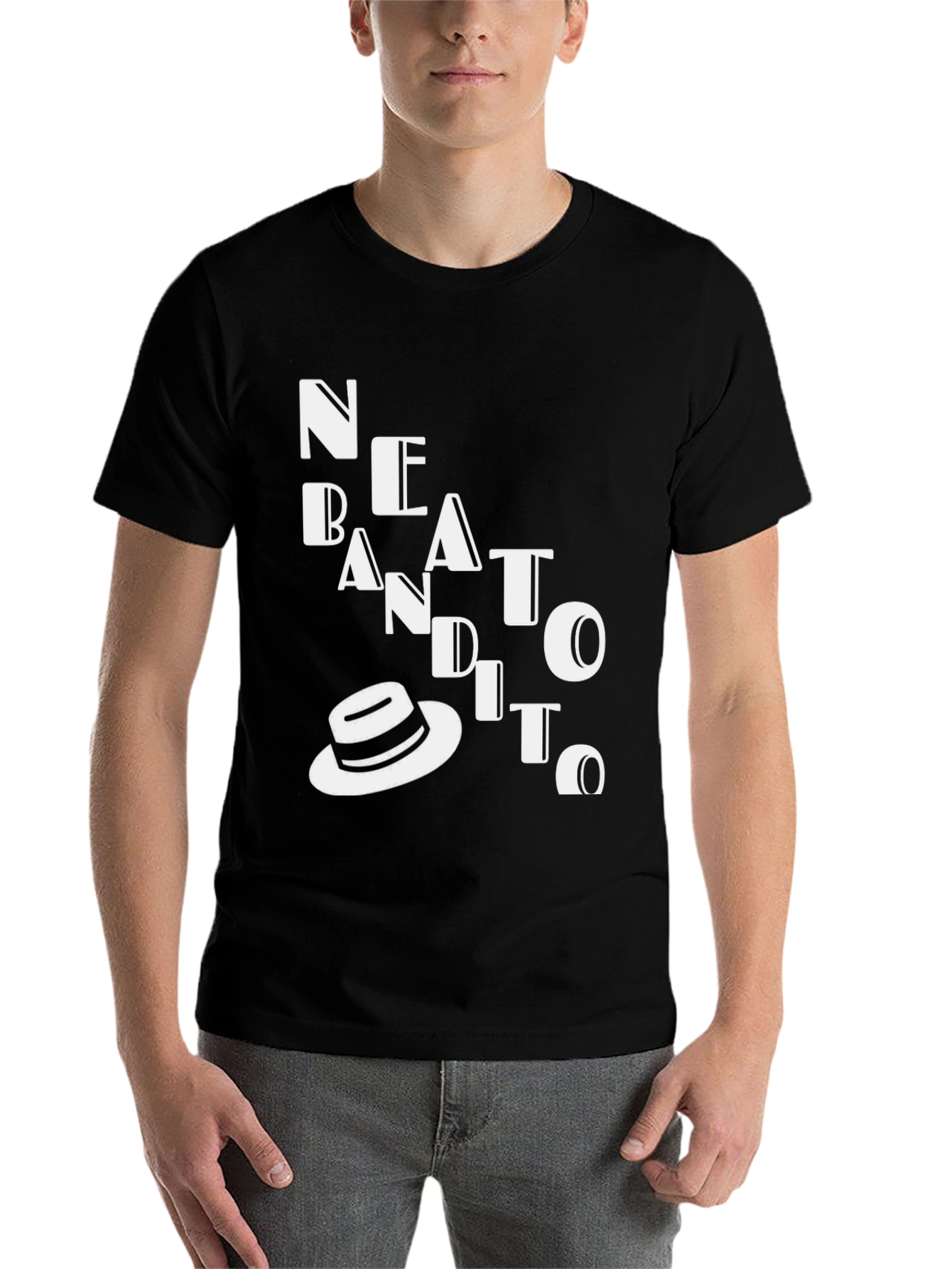 Black Stylish Black T-Shirt with 'BANDITO' Graphic view 7
