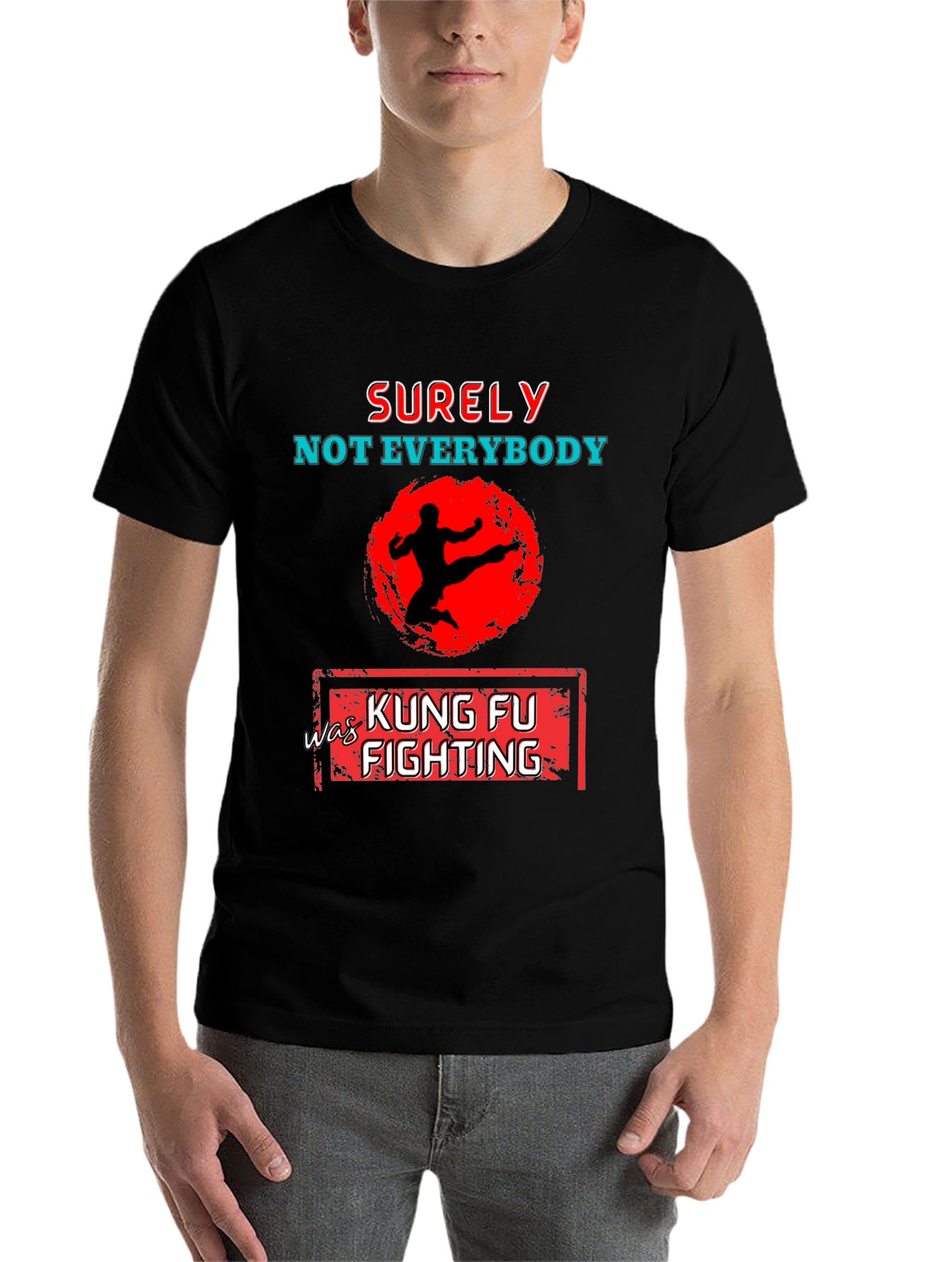 Black Kung Fu Fighting Graphic T-Shirt view 7