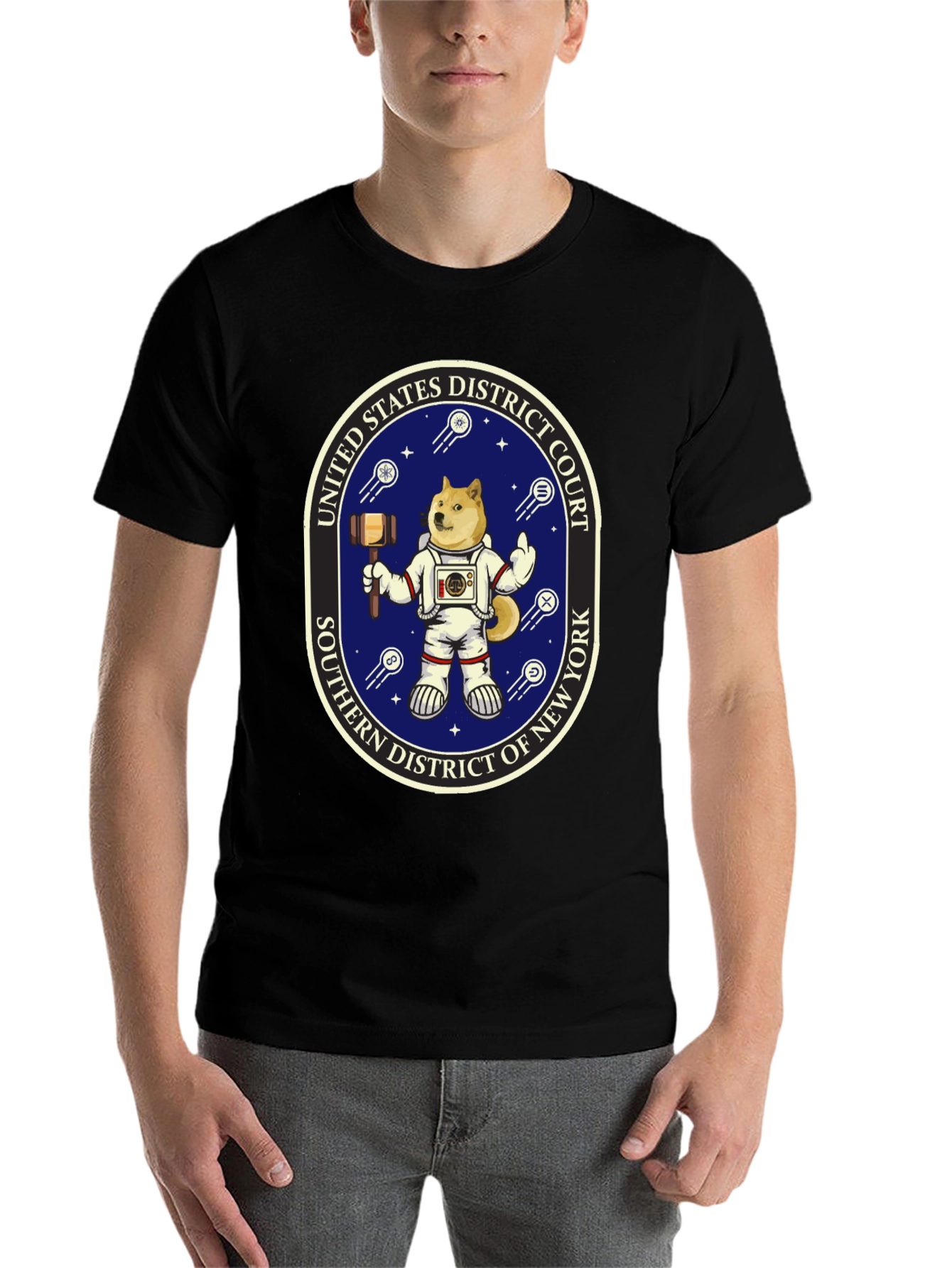 Black Doge Astronaut T-Shirt - Southern District Court of New York view 7