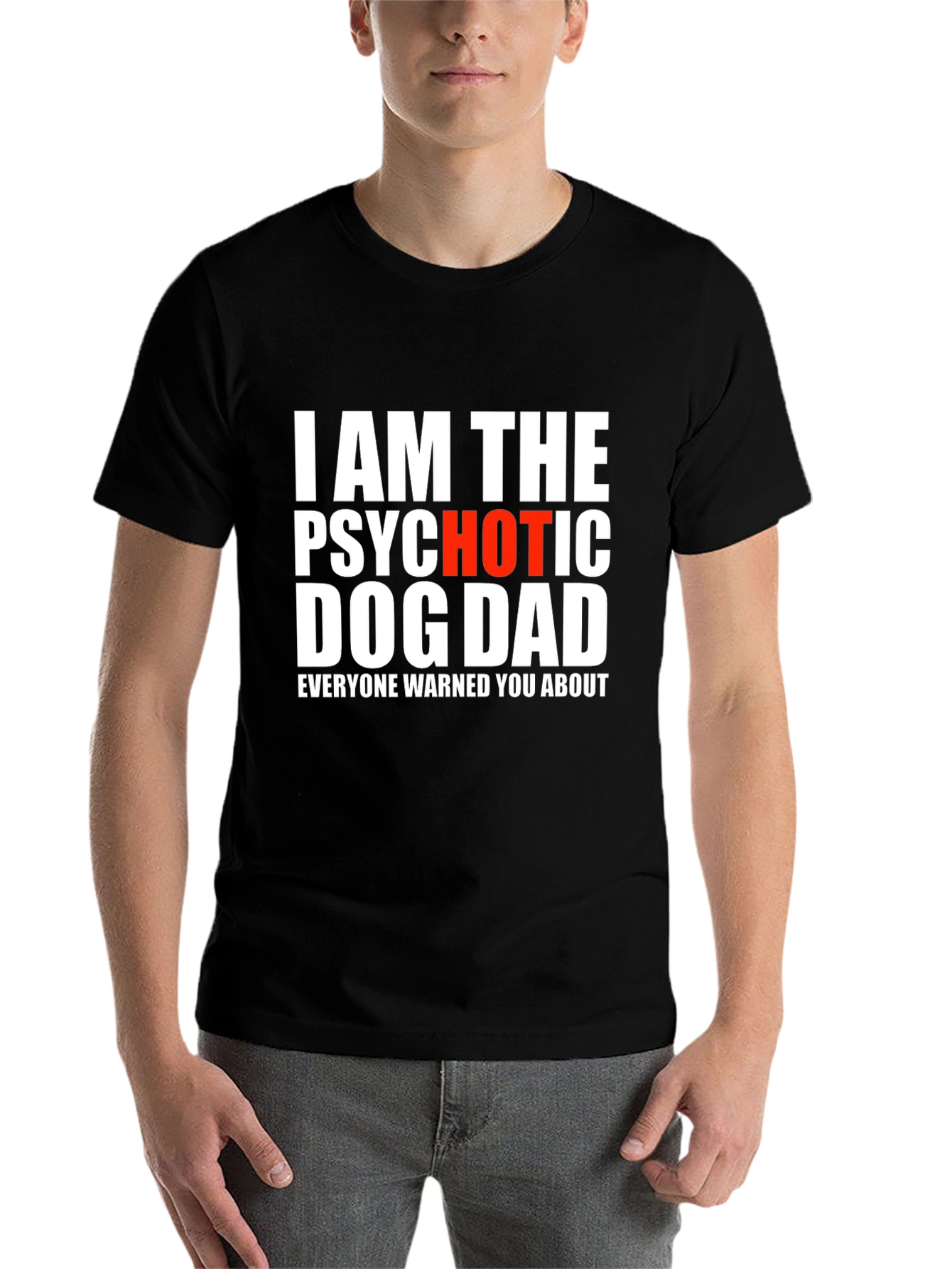 Black Psychotic Hot Dog Dad T-Shirt view 7