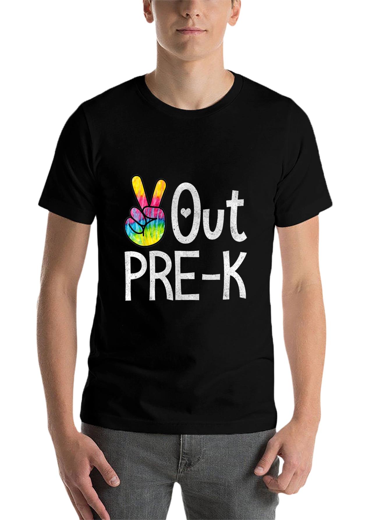 Black Peace Out Pre-K T-Shirt Graduation Tee view 7