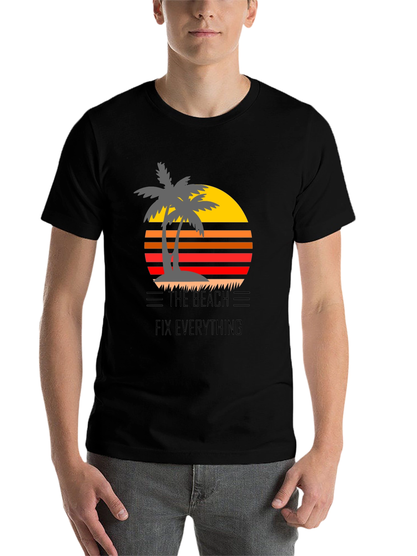 Black The Beach Fixes Everything Graphic Tee view 7