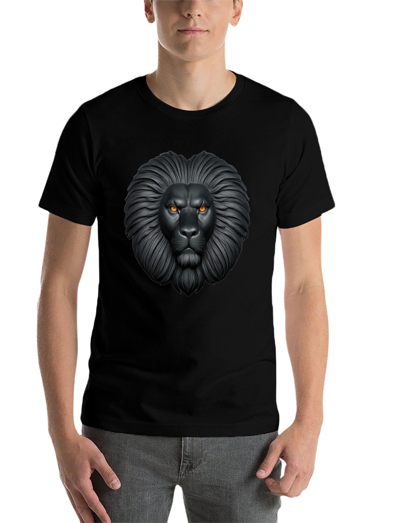 Black Lion Graphic Black T-Shirt - Fierce Style view 7