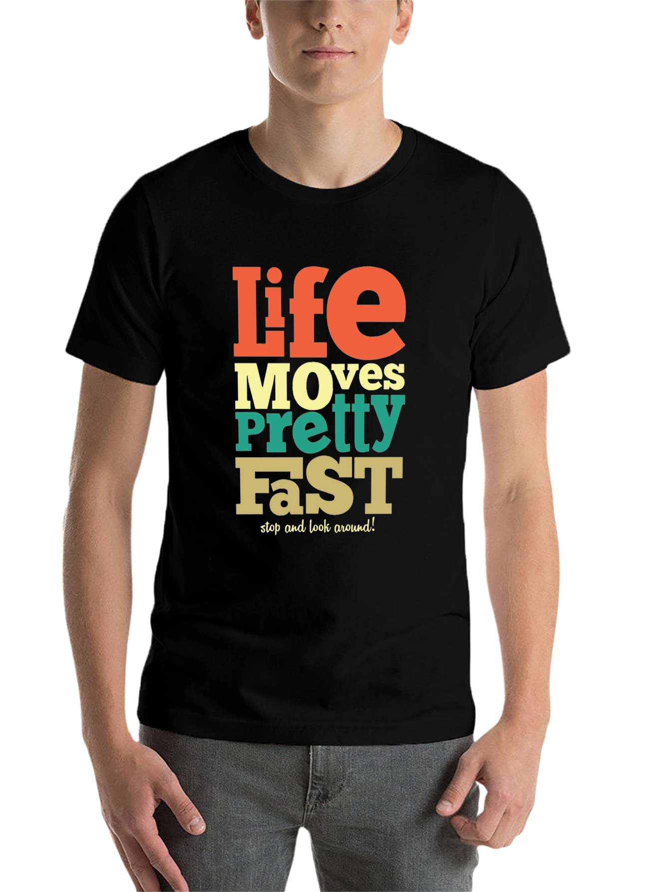 Black Life Moves Pretty Fast Graphic Tee - Relaxed Fit view 7