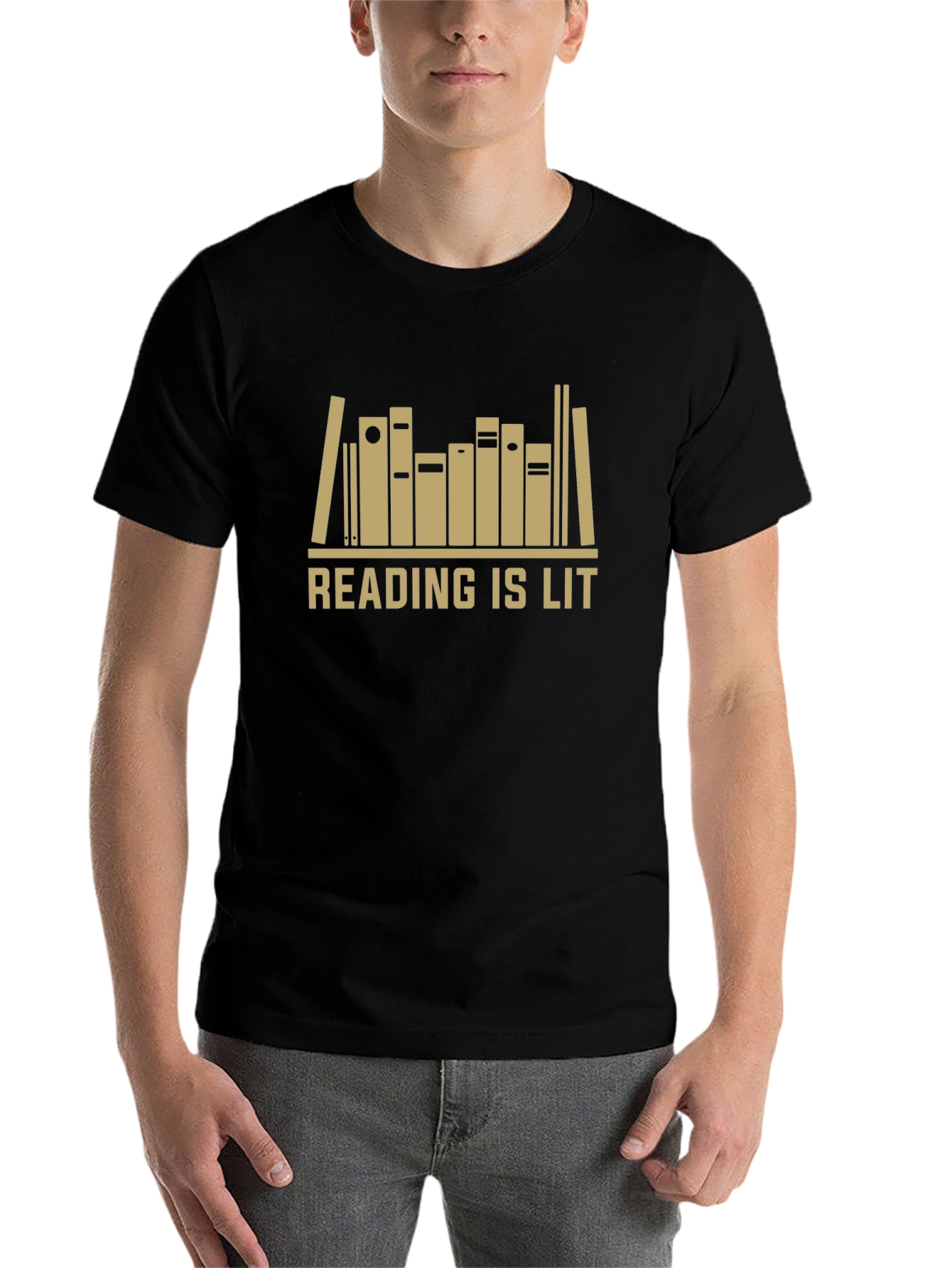 Black Reading Is Lit T-Shirt - Book Lover Apparel view 7