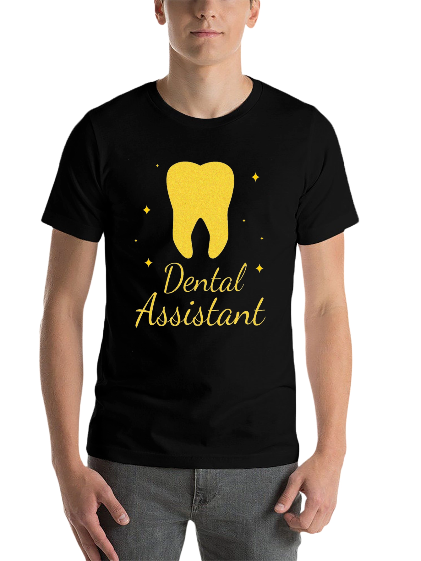 Black Dental Assistant T-Shirt - Tooth Graphic Tee view 7