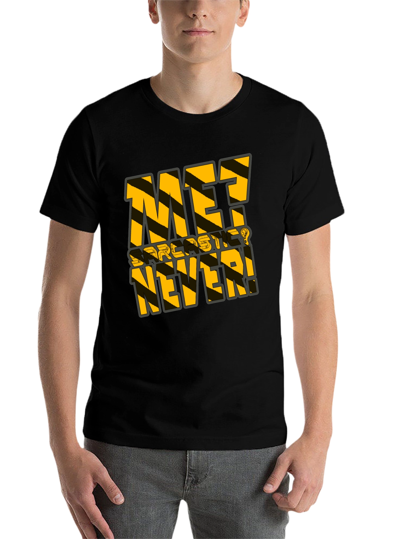 Black Sarcastic Never T-Shirt - Black Humor Tee view 7