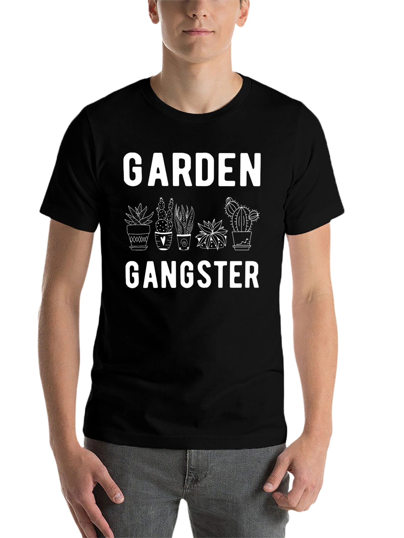 Black Garden Gangster T-Shirt - Funny Gardening Tee view 7