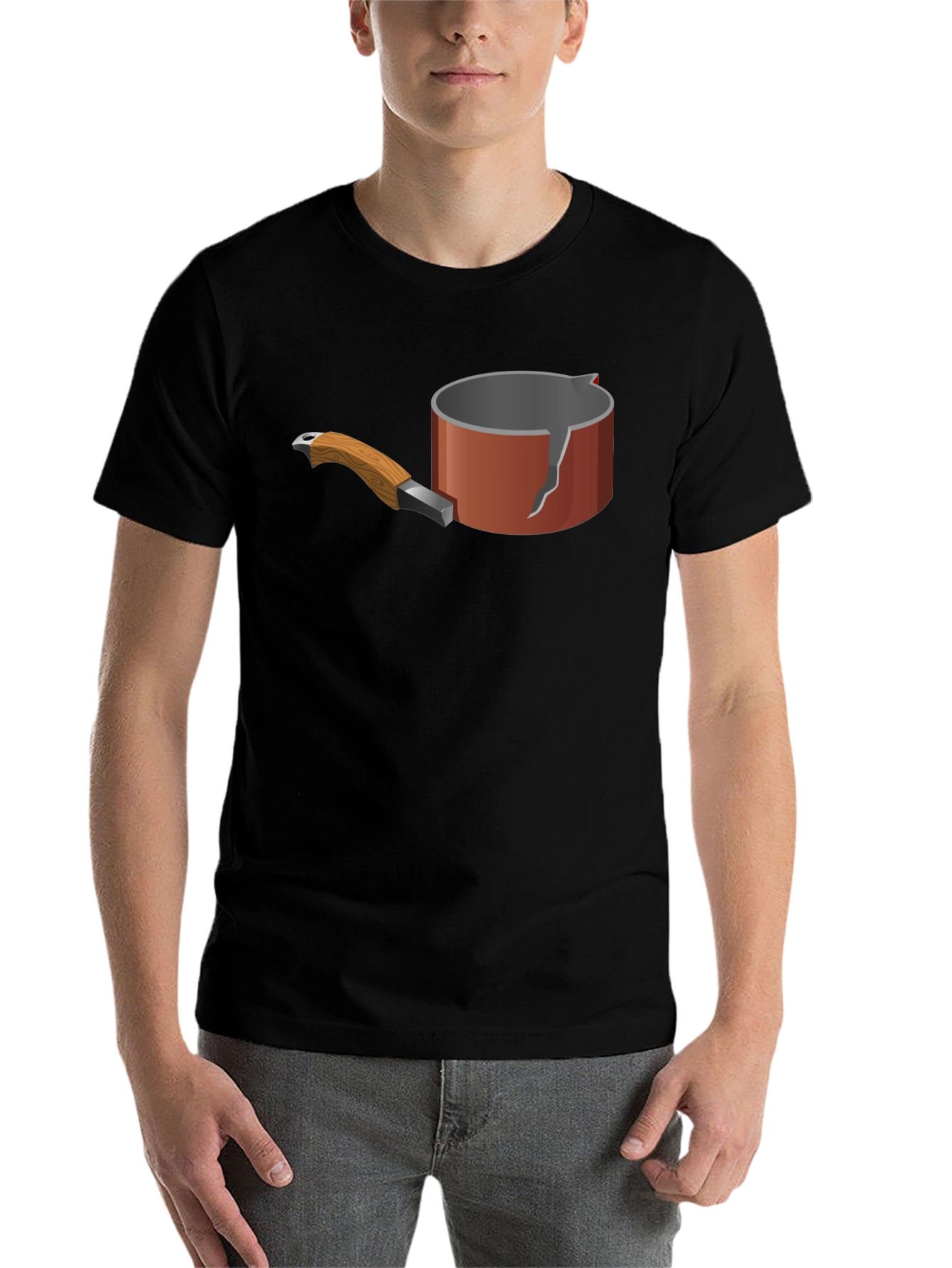 Black Broken Pot Graphic Tee - Unique Casual Wear view 7