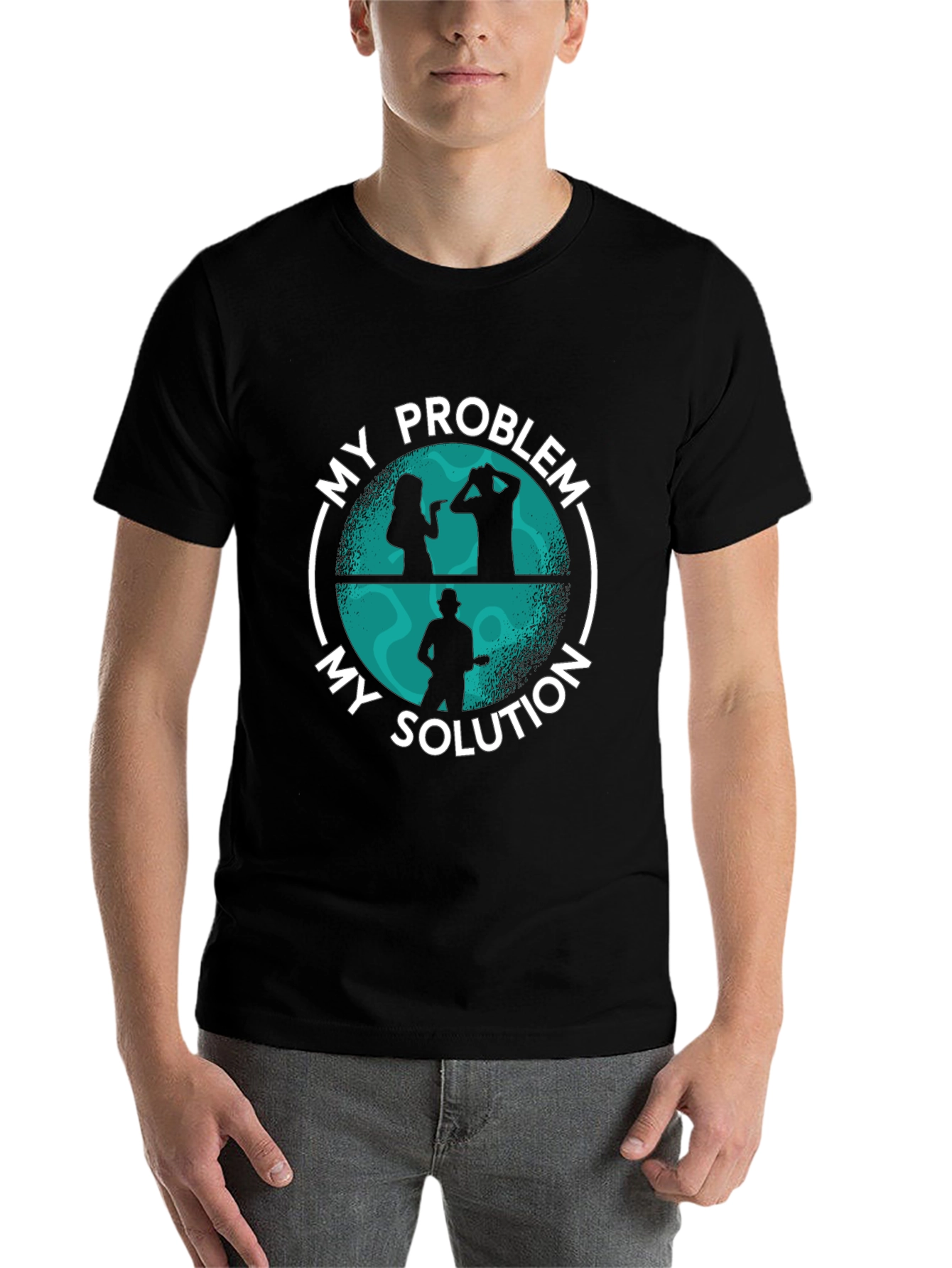 Black My Problem My Solution Graphic T-Shirt view 7